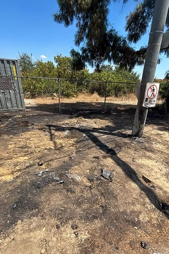 Photo of 13 August 2026 crash site on Forest Lawn Drive