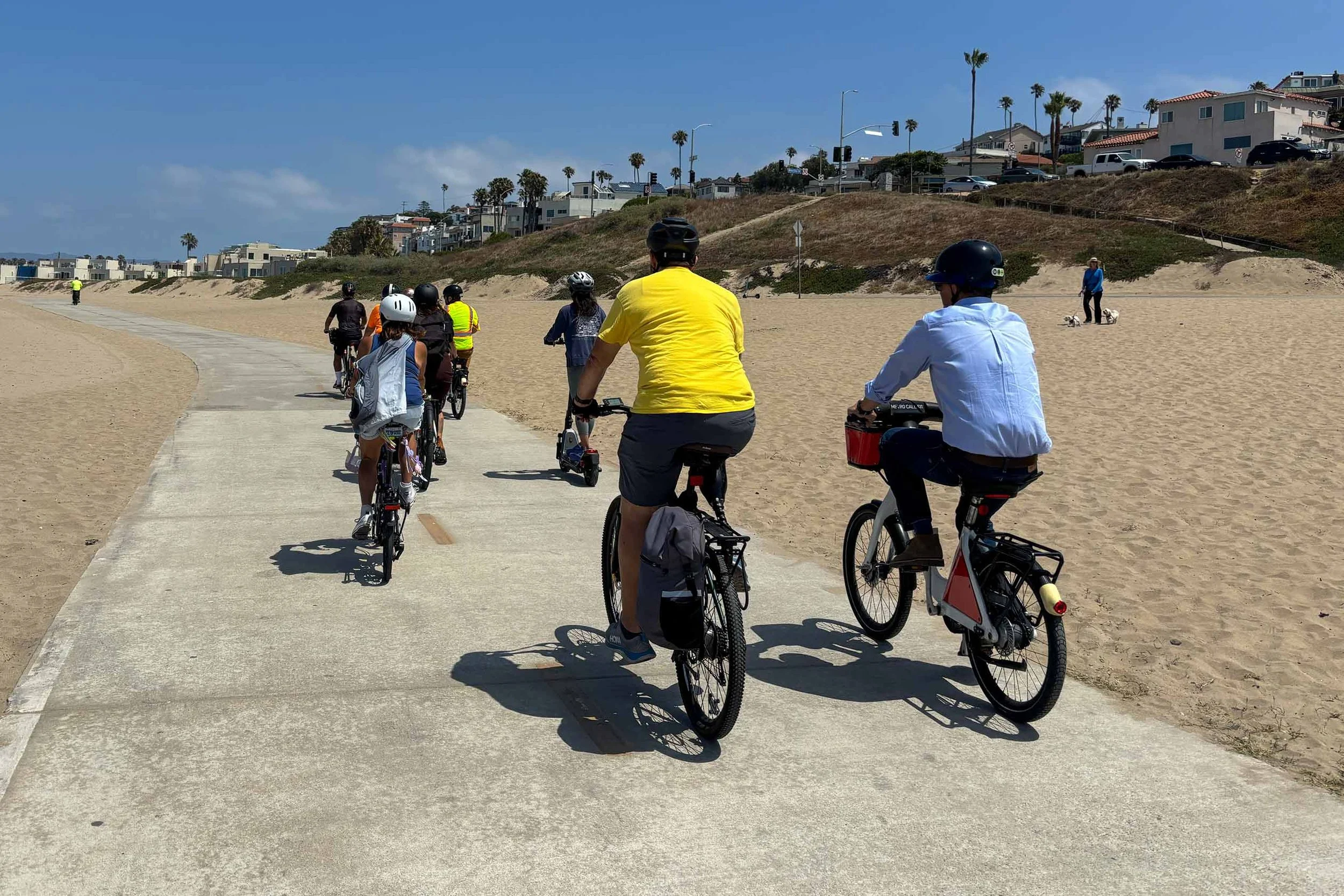 Community bike road along the new and improved Marvin Braude Bike Path.