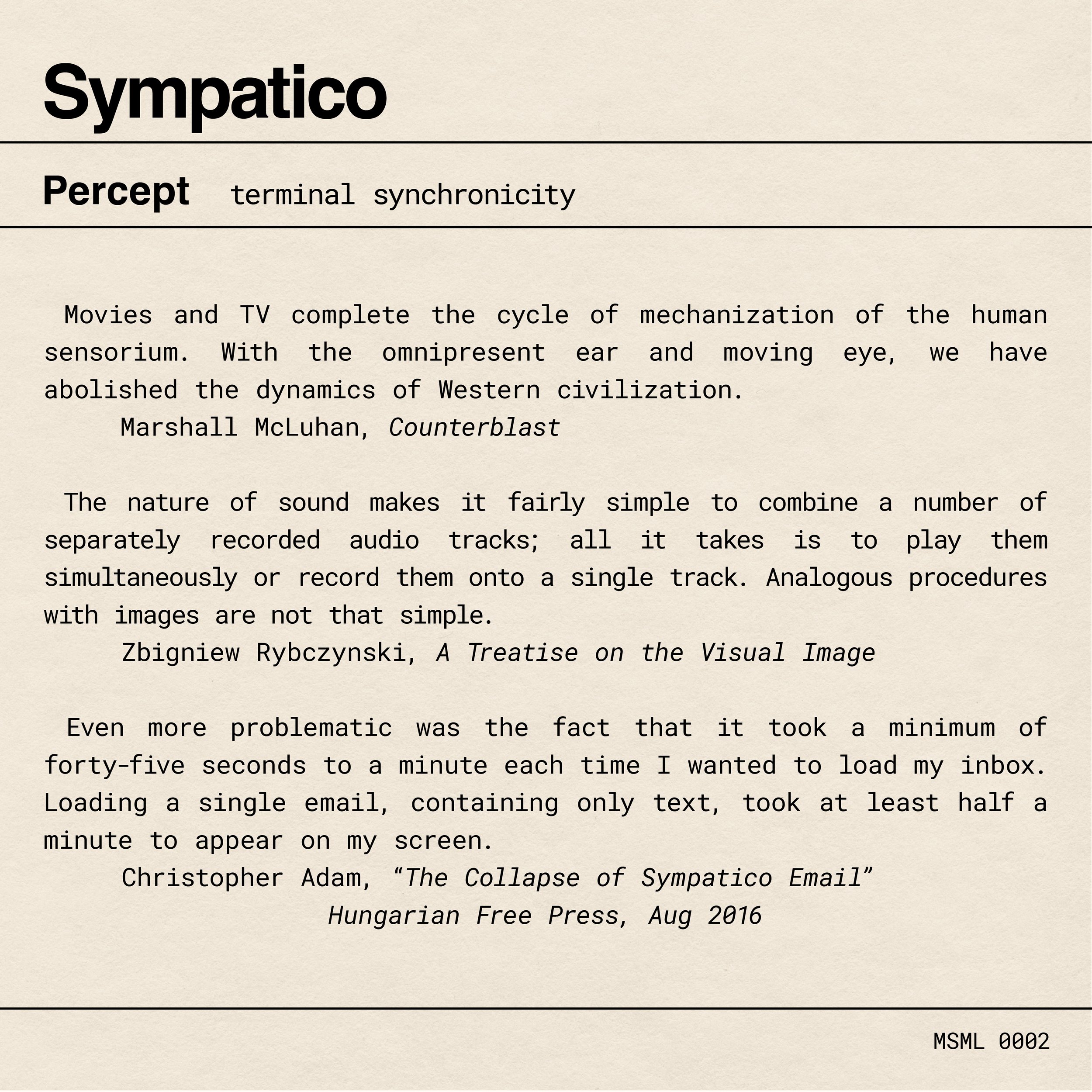 MSML 0002 — Percept