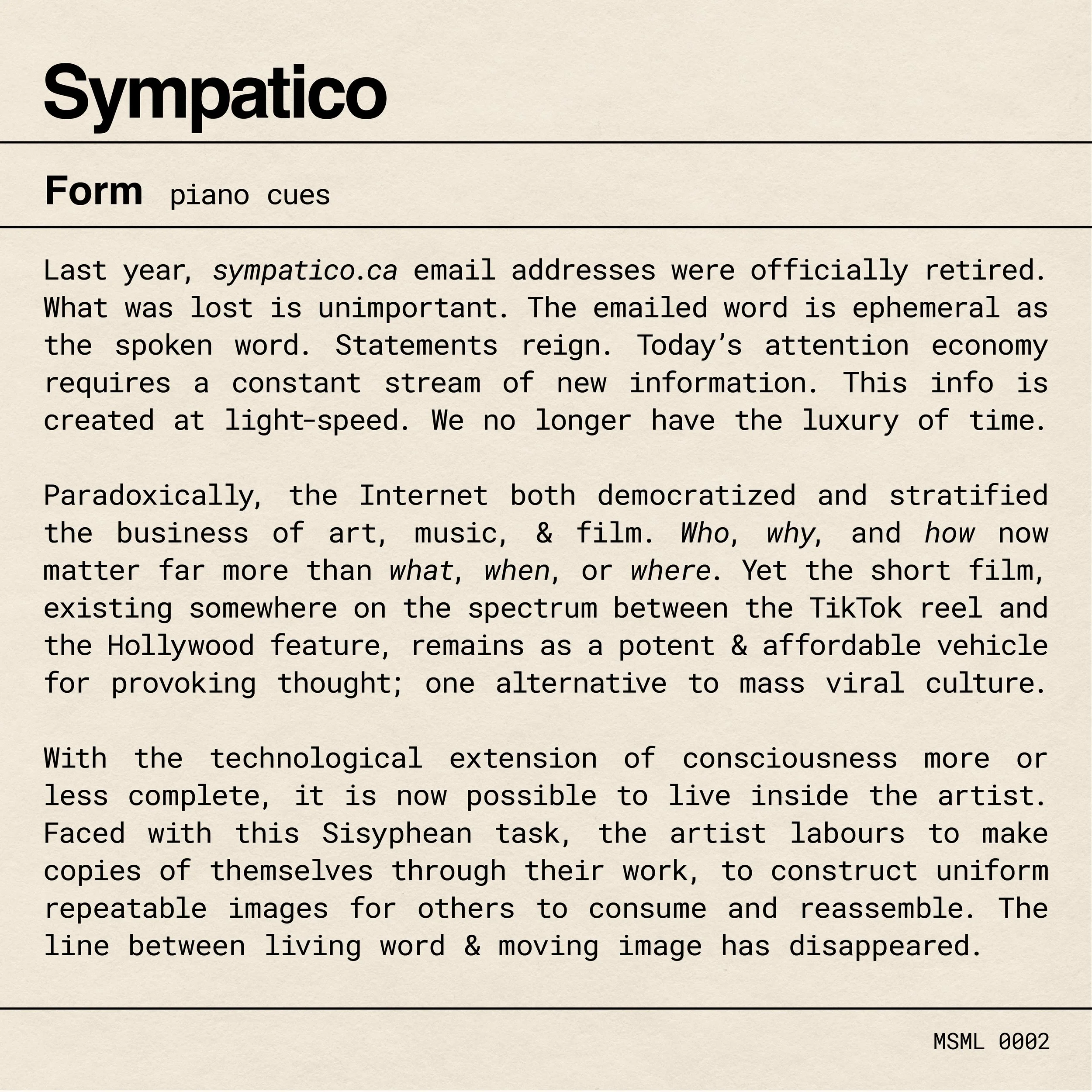 MSML 0002 — Form