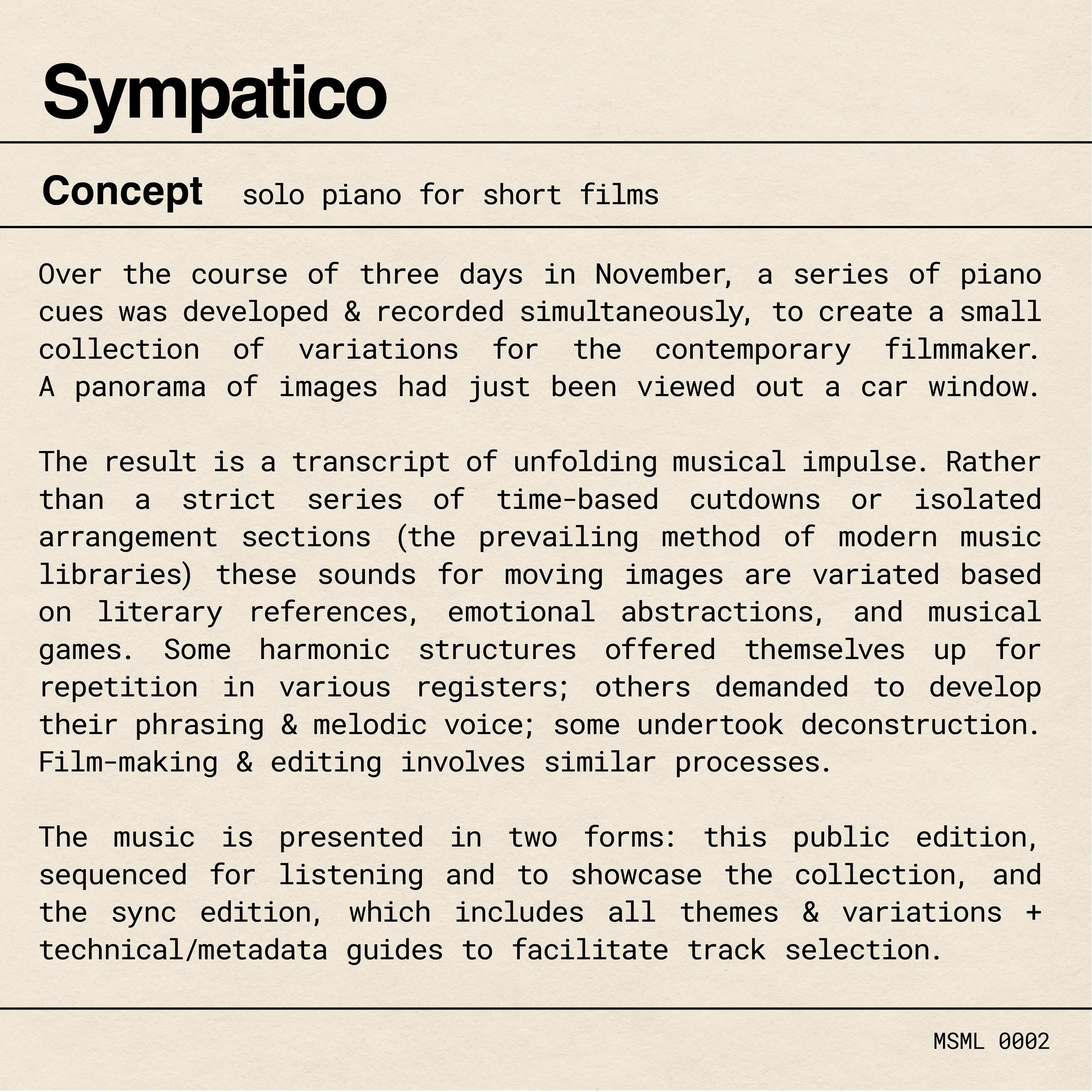 MSML 0002 — Concept