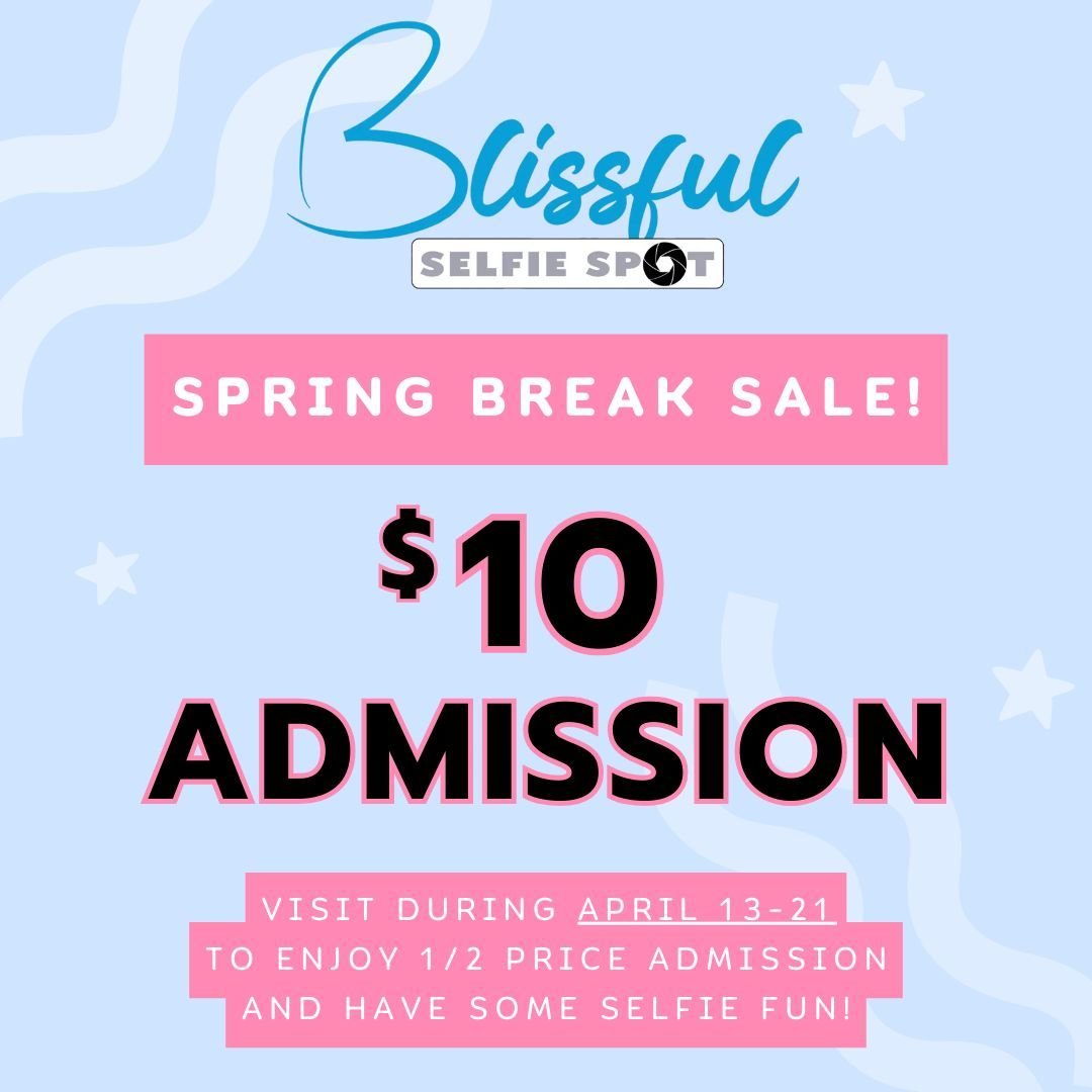 Strike a pose and snap some memories at @blissfulselfiespot ! 📸✨ From April 13th to April 21st, enjoy half-price admission for just $10 and immerse yourself in a world of selfie fun during April Vacation!

With countless backdrops and props to choos