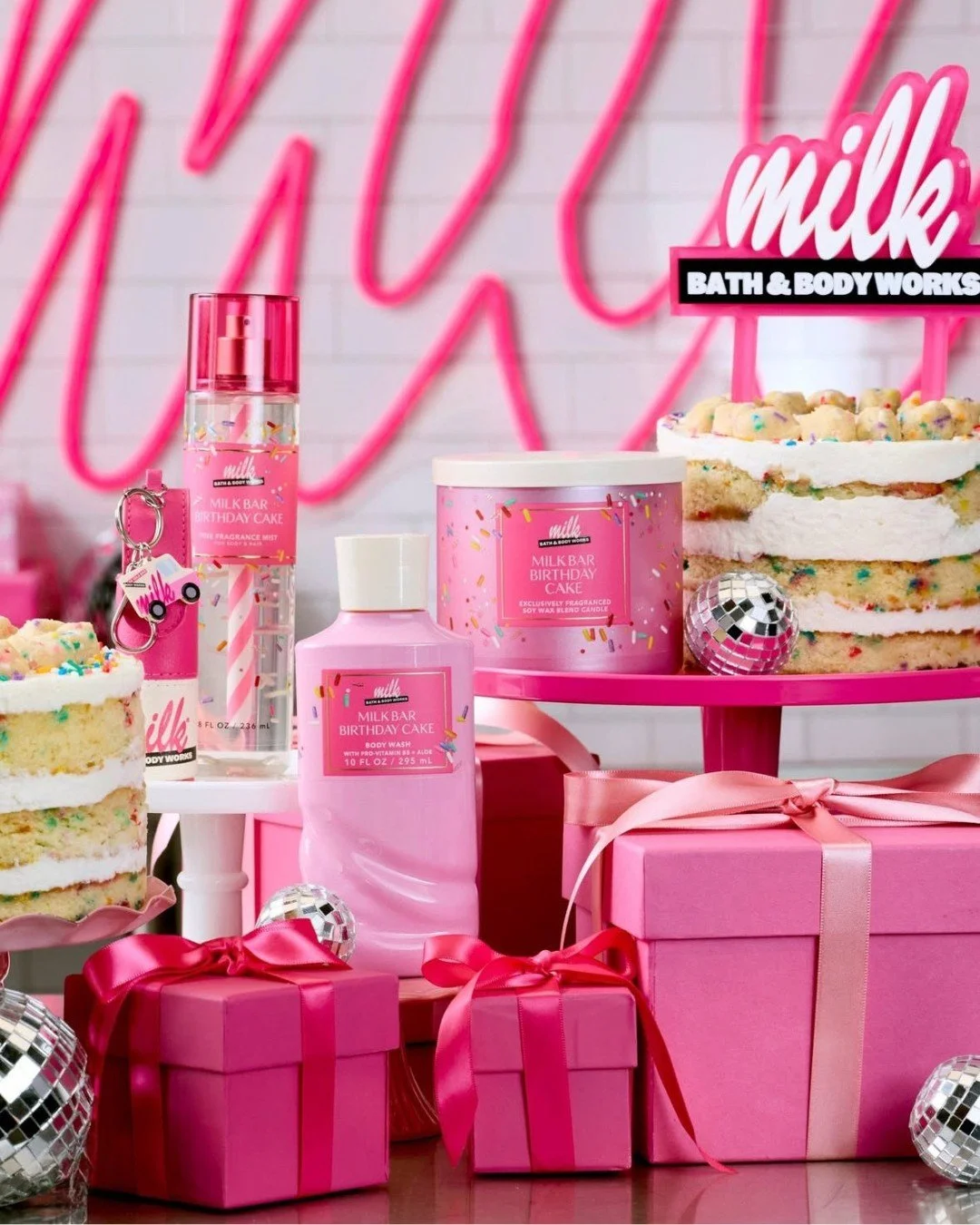 Layered vanilla cake, creamy frosting, and rainbow sprinkles&hellip; but make it a fragrance. 🎂✨ The iconic @milkbarstore Birthday Cake scent has arrived at @bathandbodyworks !

Sweet, playful, and ready to make every day smell like a celebration. ?