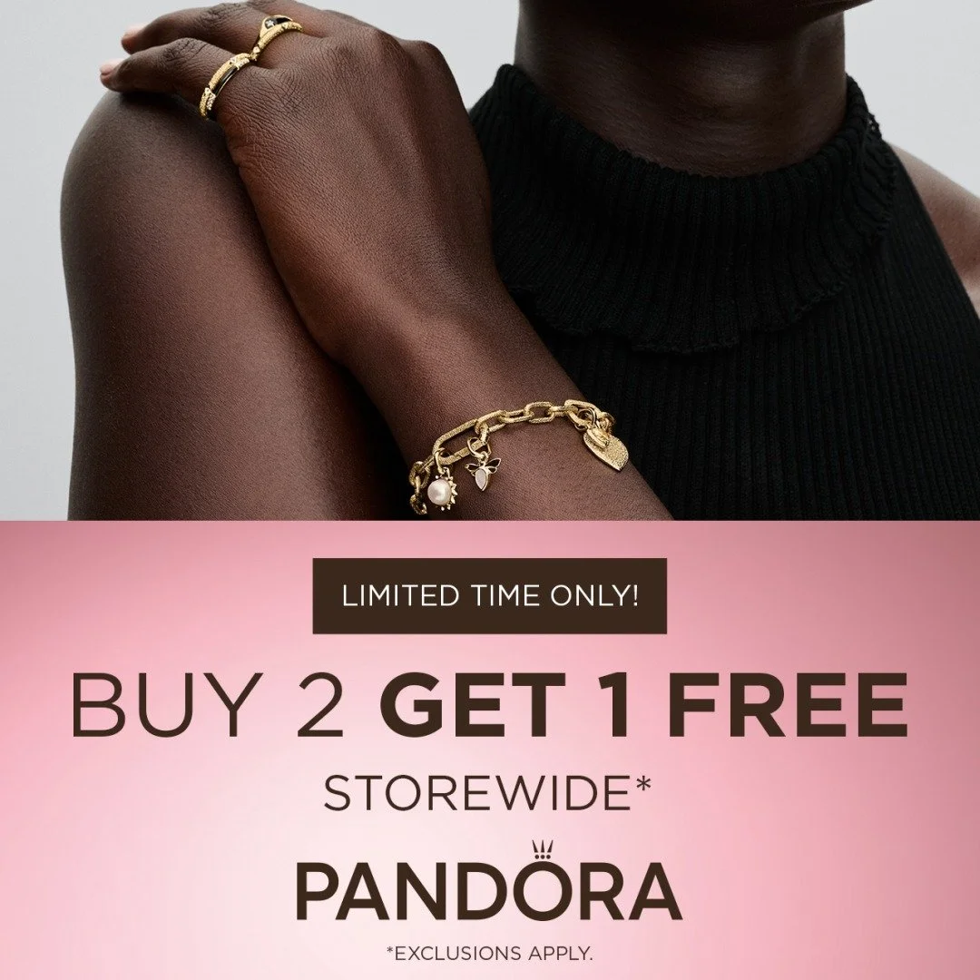 ✨ For a limited time only, buy 2 jewelry items and get 1 FREE at @theofficialpandora inside of Warwick Mall, now through October 20th! 

💎 From timeless charms to stunning rings, it&rsquo;s the perfect moment to add a little extra sparkle to your st