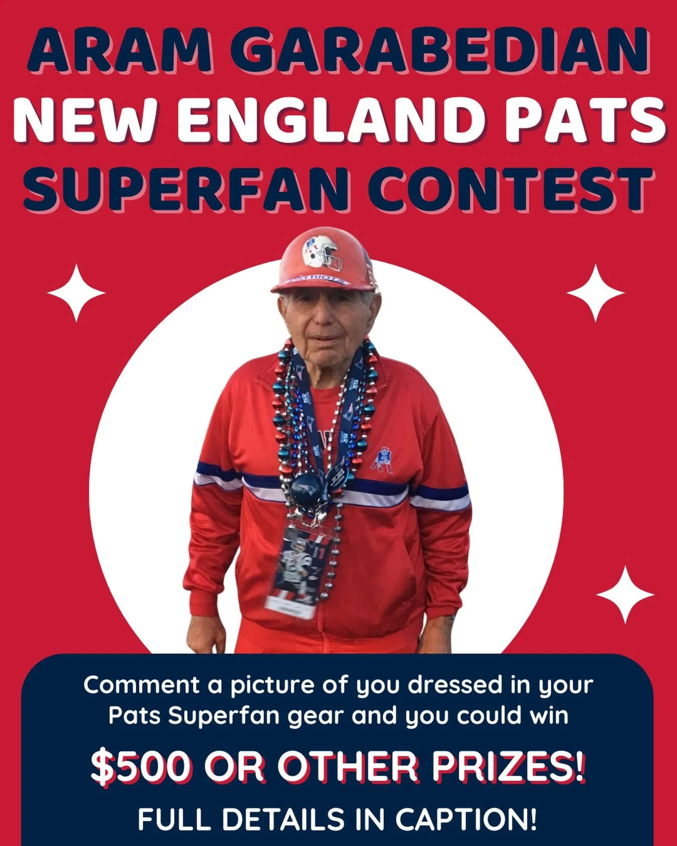 🏈🔥 Show your Patriots pride and WIN big with the Aram Garabedian New England Pats Superfan Contest at Warwick Mall! 🔥🏈

How to enter: 
🏈 1. VISIT this contest post on our Facebook Page
🔥 2. COMMENT a pic of you decked out in your Pats Superfan 