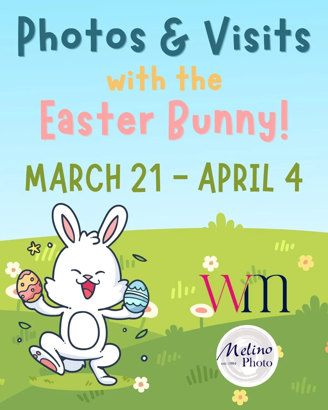 Hop into spring with Easter Bunny Photos and Visits at Warwick Mall! 🐰🌷 

The Easter Bunny will be arriving at Center Mall TOMORROW, March 21st, at 10am. Join us daily through April 4th to get your Easter Photos done, and be a part of the fun! 🌼 ?