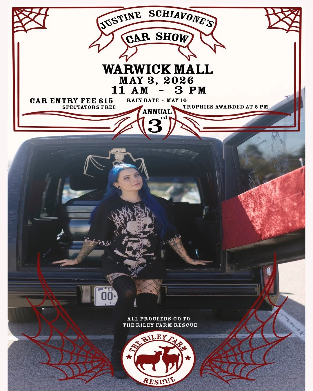 This Sunday, Warwick Mall is THE spot for family fun! ☀️ 🚗 

From 11 AM&ndash;3 PM, check out Justine Schiavone's 3rd Annual Car Show in the parking lot! 🔥 Spectators are free, or show off your car with an entry of $15 , with trophies awarded to fa
