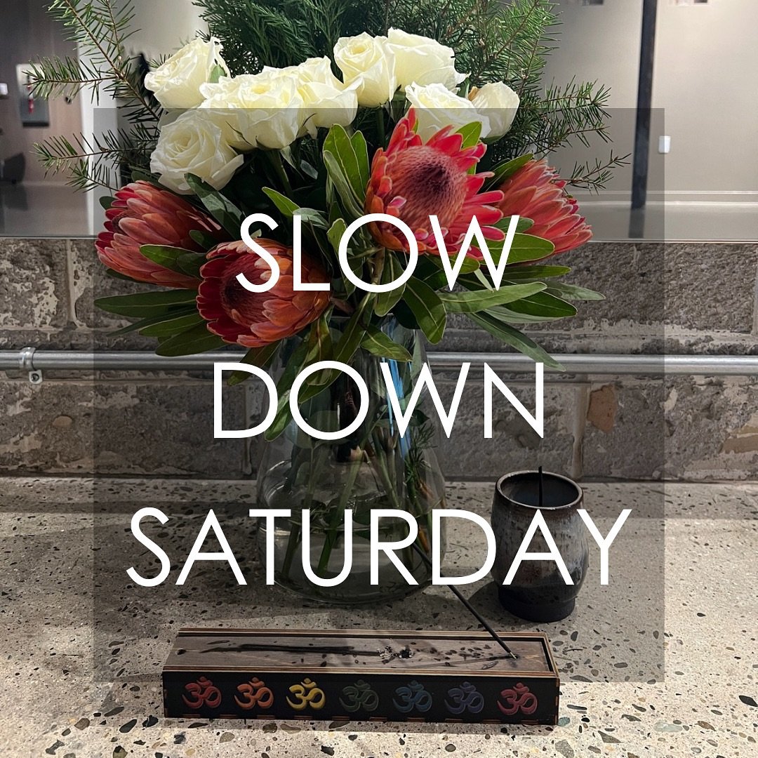 Tonight with Kelsey 2:00-4:00pm
⠀ 
Slow Down Saturday is your gateway to serenity and peace. Start with a calming cacao ceremony, then ease into a sequence of gentle, restorative yoga poses. The experience culminates in a rejuvenating revitalizing Re