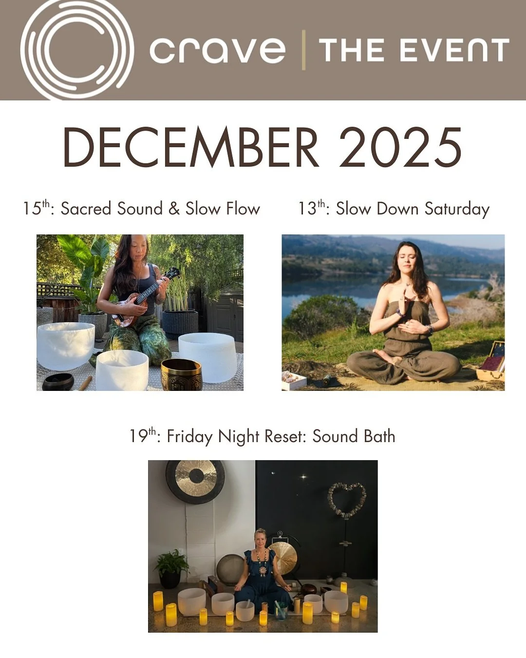 A Holiday Pause for Your Mind, Body &amp; Spirit 🧘&zwj;♂️

December is not slowing down but we can. Our teachers invite you to take a meaningful pause and return to yourself. The last events of the year are here to provide you with grounding opportu
