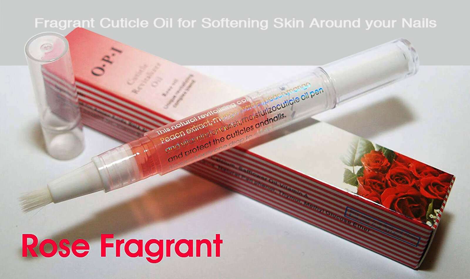 Cuticle Revitalizer/Moisturizer Oil Syringe with Brush and Flow Adjustments, Softens, Nourishes Skin (Choice of 4 Fragrant)