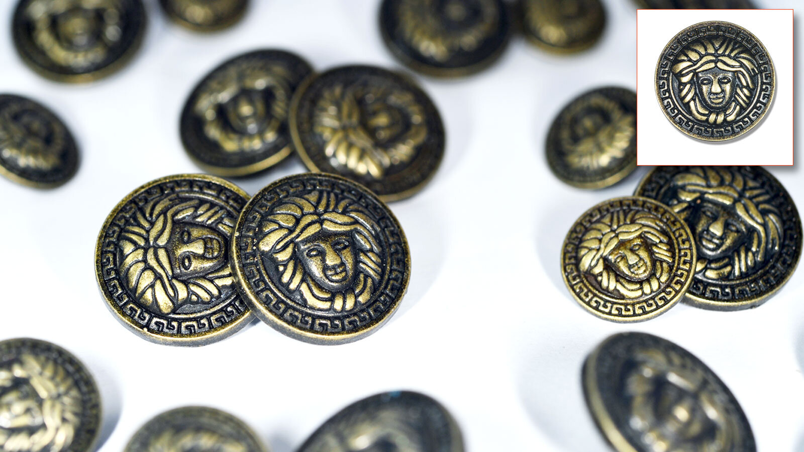 aboslute-magic.com - Die Cast Metal "Versa" Blazer Buttons (Bronze Colour) Set (in 3L/7S or 4L/8S)