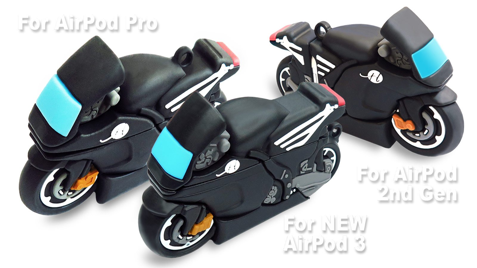 absolute-magic.com - Moto GP Racing Motor Bike Silicone Case for Airpods (2nd Gen, New 3rd Gen or AirPod Pro)
