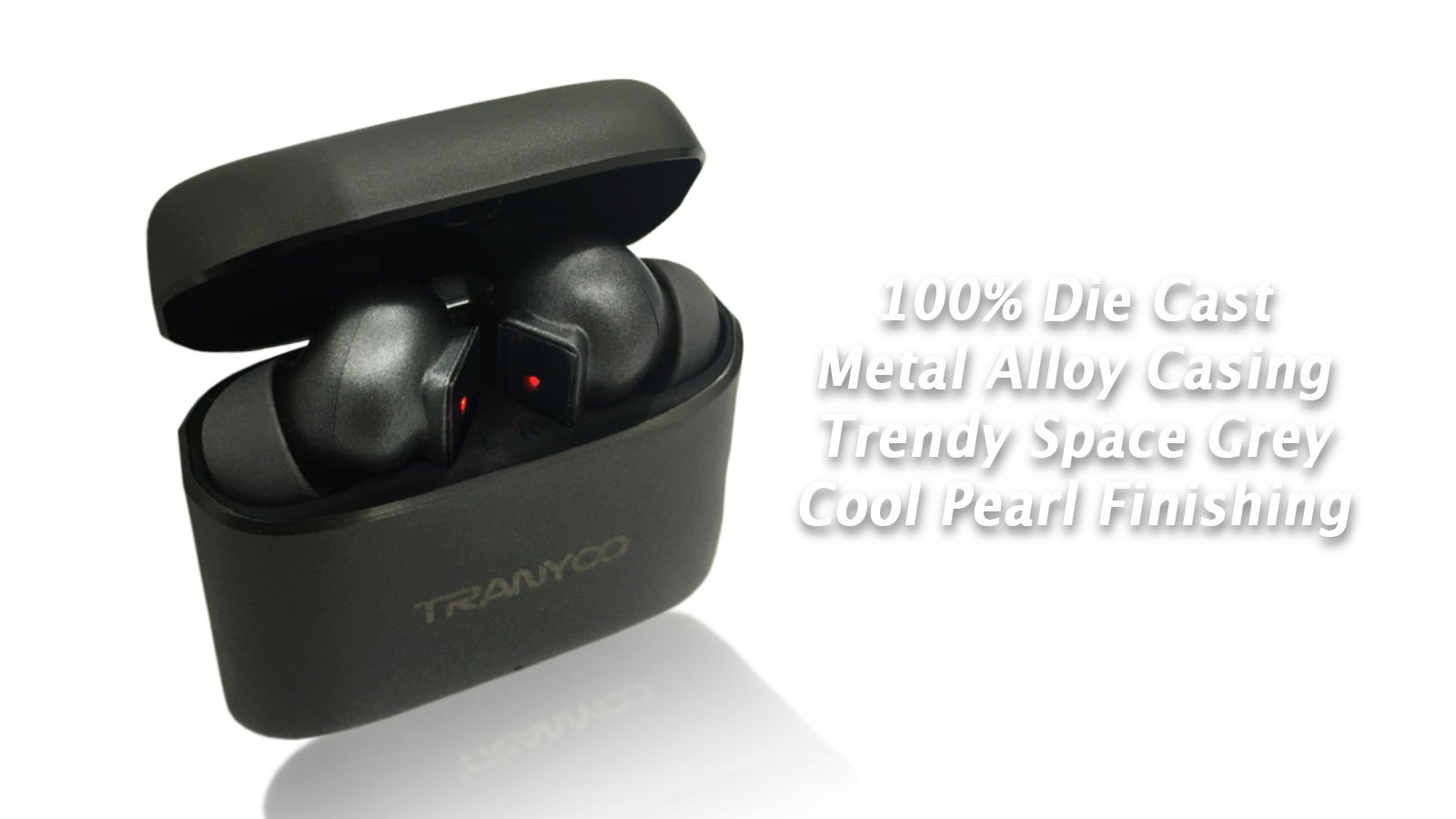 100% Die Cast Metal Alloy Solid & Sturdy Bluetooth Earphone with Metal Alloy Charging Cabin (Magnetic Closure) Compatible with Apple iOS, MacBook Portable and Android Mobile Devices