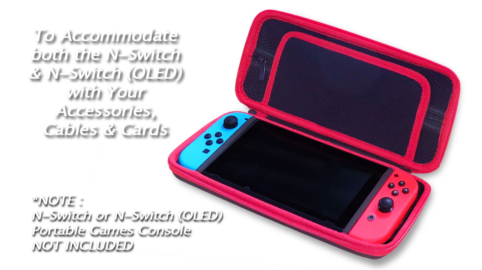 Portable Games Console & Accessories Pouch Kit (*to Fit Nintendo Switch/Switch OLED Portable Console but NOT included)