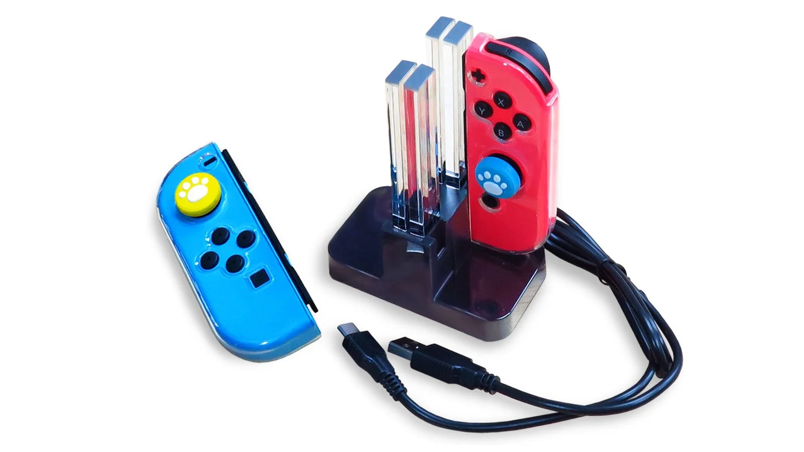 absolute-magic.com - Multi Switch Games Controller Re-Charging Station (Can Charge up to 4 Switch Controllers at the same time) USB Type-C Charging Port