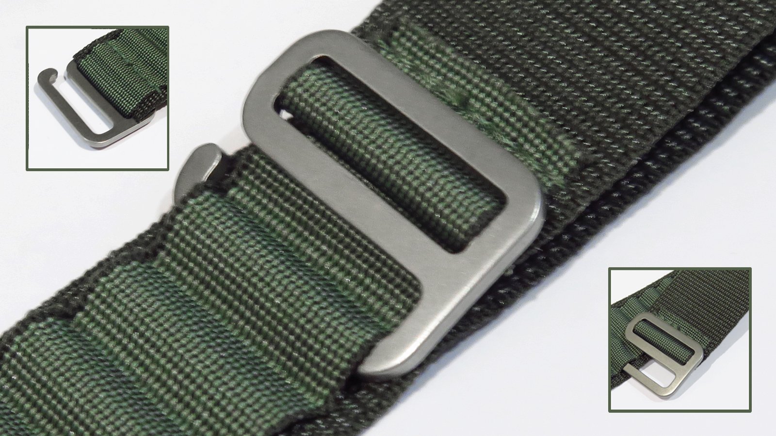 absolute-magic.com - Soft and Comfortable "Army Green" Alpine Loop Nylon Weaved Watchstrap to Fit 44mm, 45mm & 49mm Apple Watches (Easily Fir all Wrist Size)