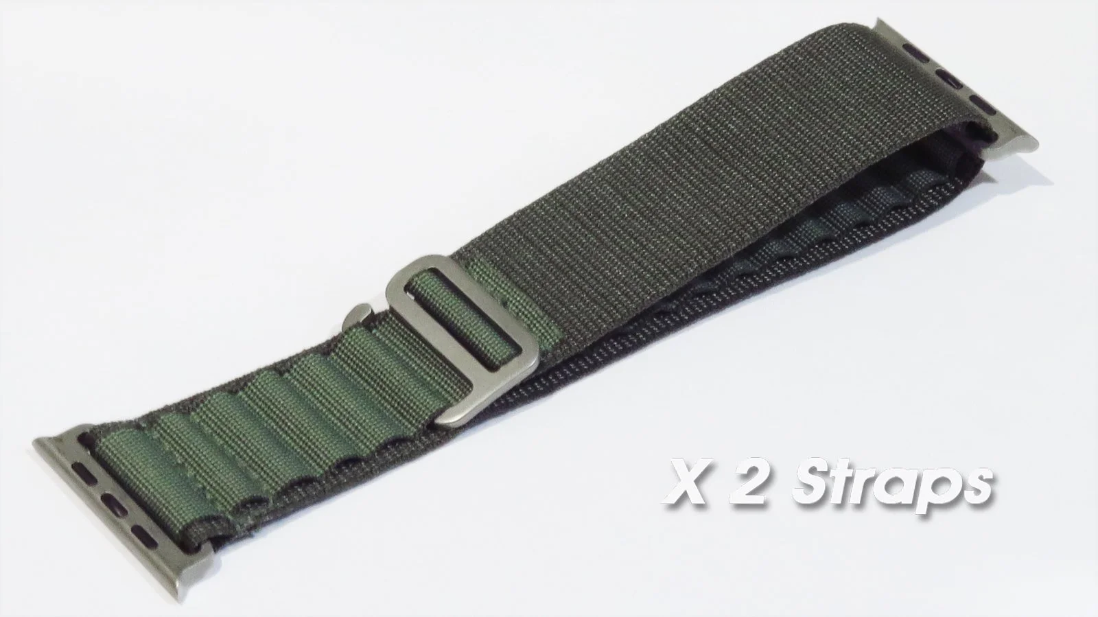 absolute-magic.com - Soft and Comfortable "Army Green" Alpine Loop Nylon Weaved Watchstrap to Fit 44mm, 45mm & 49mm Apple Watches (Easily Fir all Wrist Size)