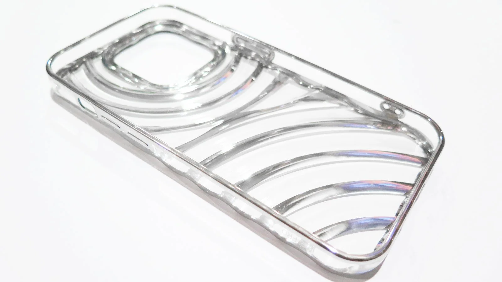 absolute-magic.com - Deluxe Transparent iPhone Case with Silver Metallic Chromed Outline & Trim (to Fit All Models of iPhone 13, 14, 15 Pro & Pro Max) 360º Wrap Round Protection