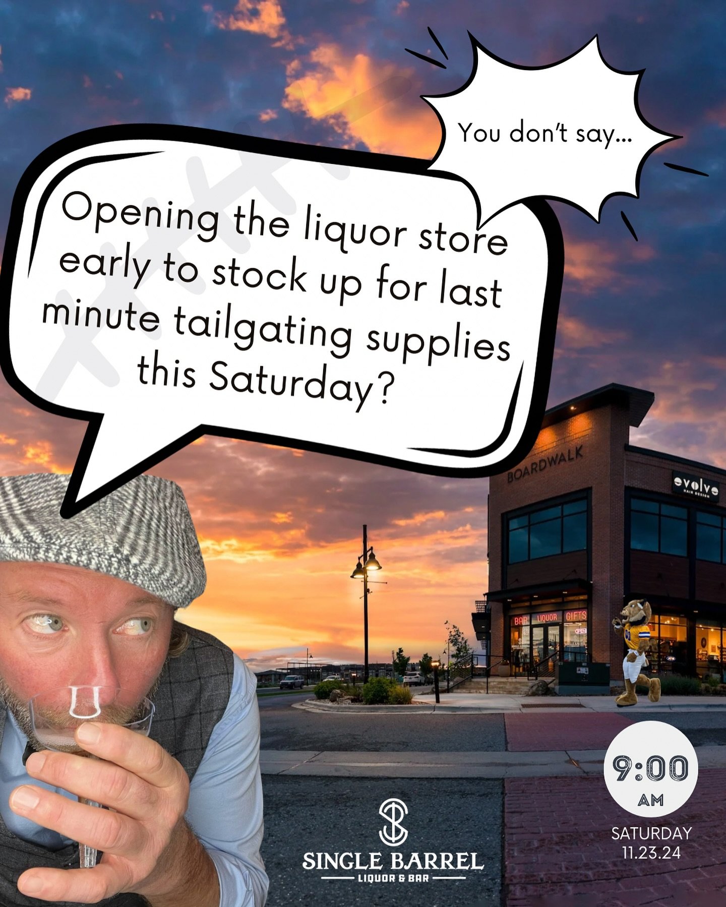 We&rsquo;re opening the liquor store EARLY this Saturday at 9am for the big Cat Grizz game! Swing by to stock up on any last minute tailgating items! 🏈 GOOO CATS GO! 🏈