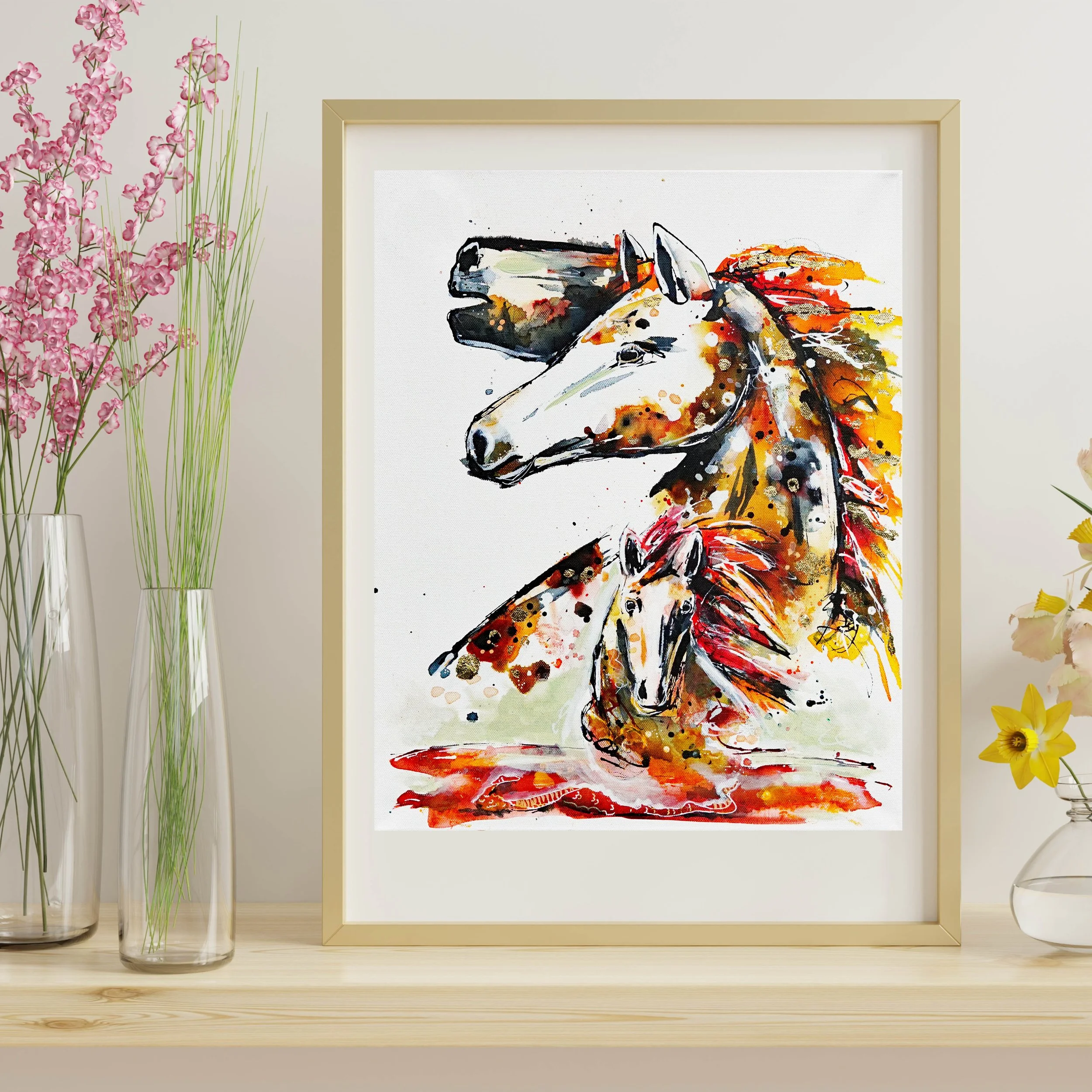 "Fire Horse- Focus" Art Print