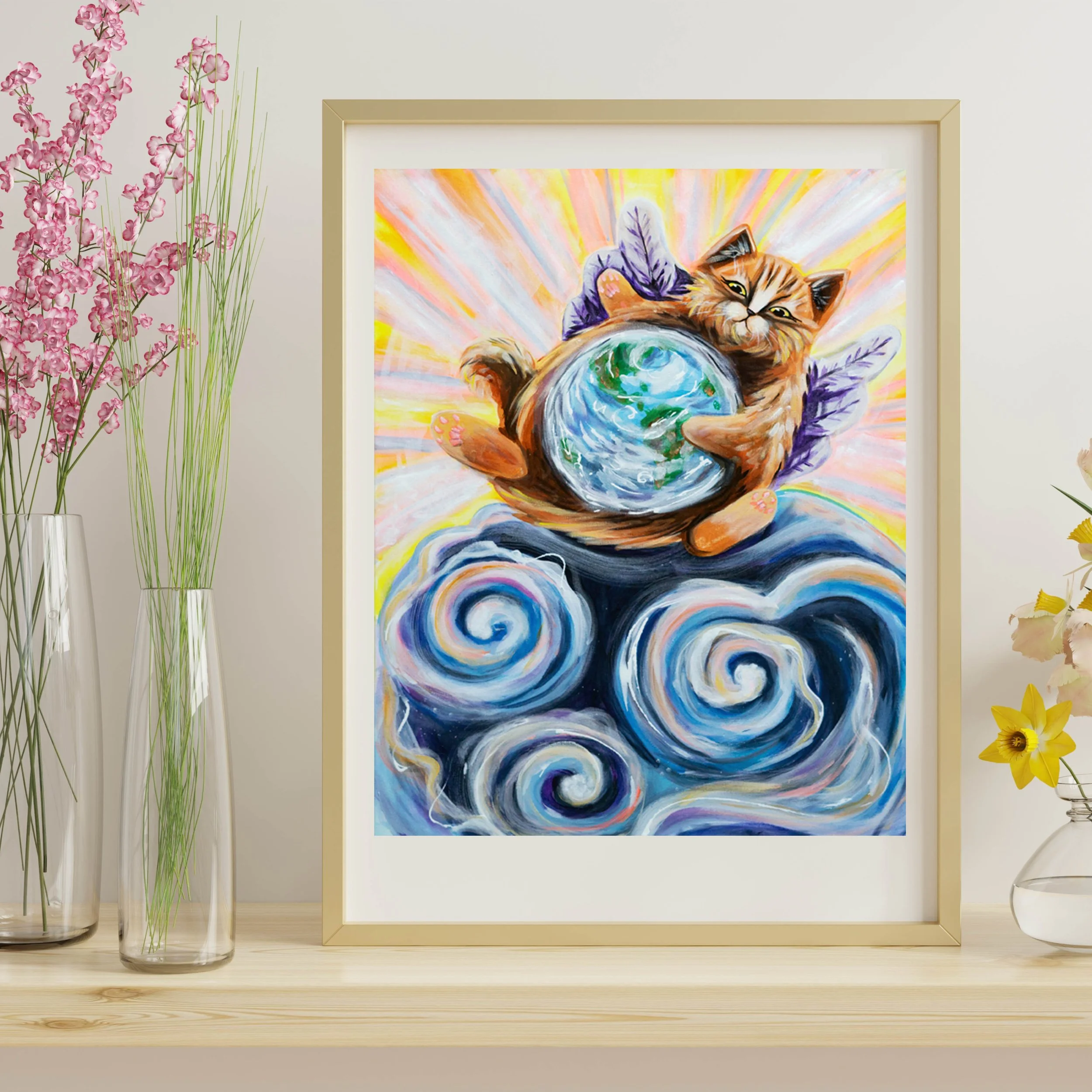 "Earth Guardian Cat" art print