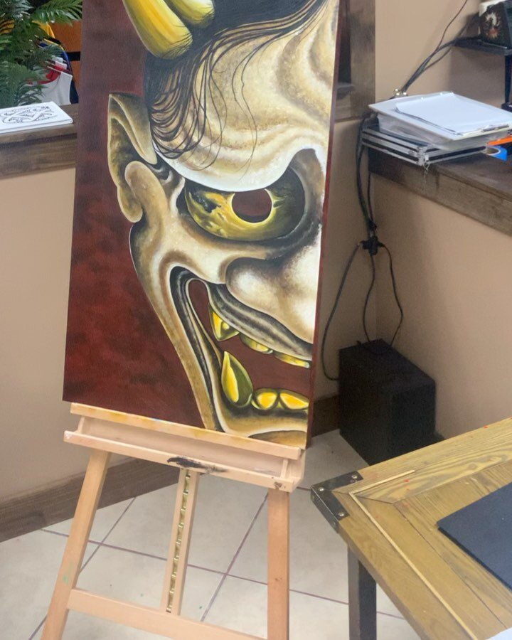 Finished ol hannya up this evening, let&rsquo;s move on to the next project. #art #painting #jaxfl