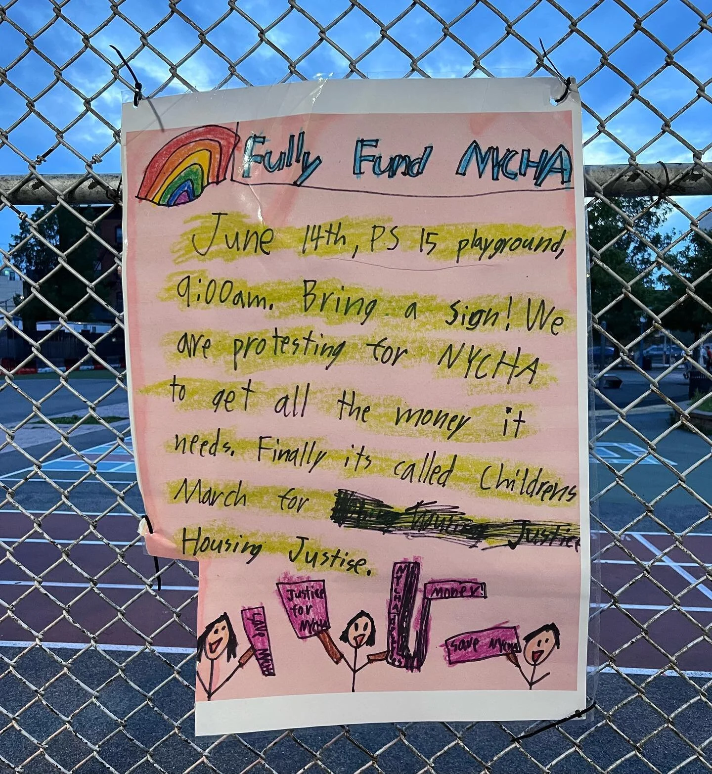 The amazing students from @ps15redhook are bringing attention to what&rsquo;s simply just. If you&rsquo;re in the neighborhood run out your door toward the school and listen to their energy and calls. I&rsquo;m inspired. ❤️ ☀️ ✌️
