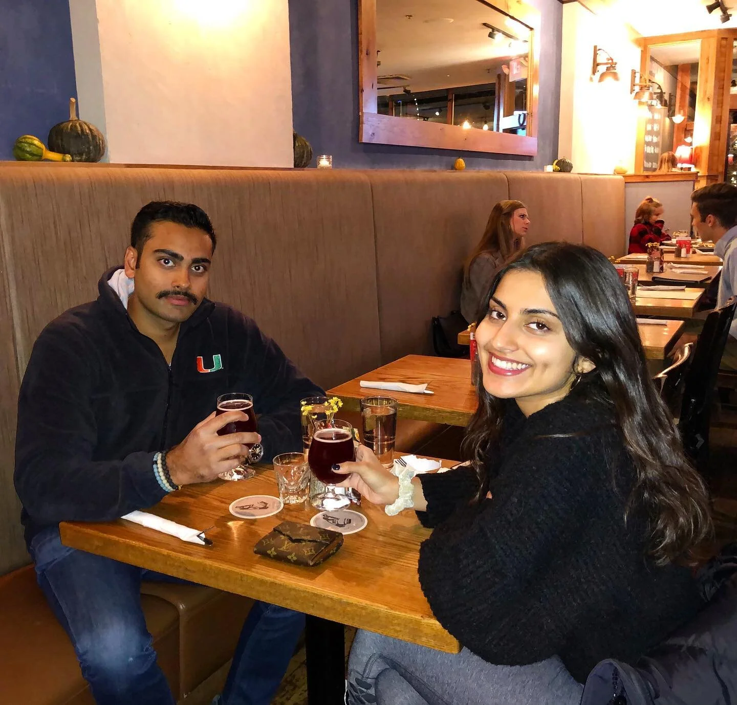 Enjoying an ice cold🍺 in Wisco with the little sis= Priceless