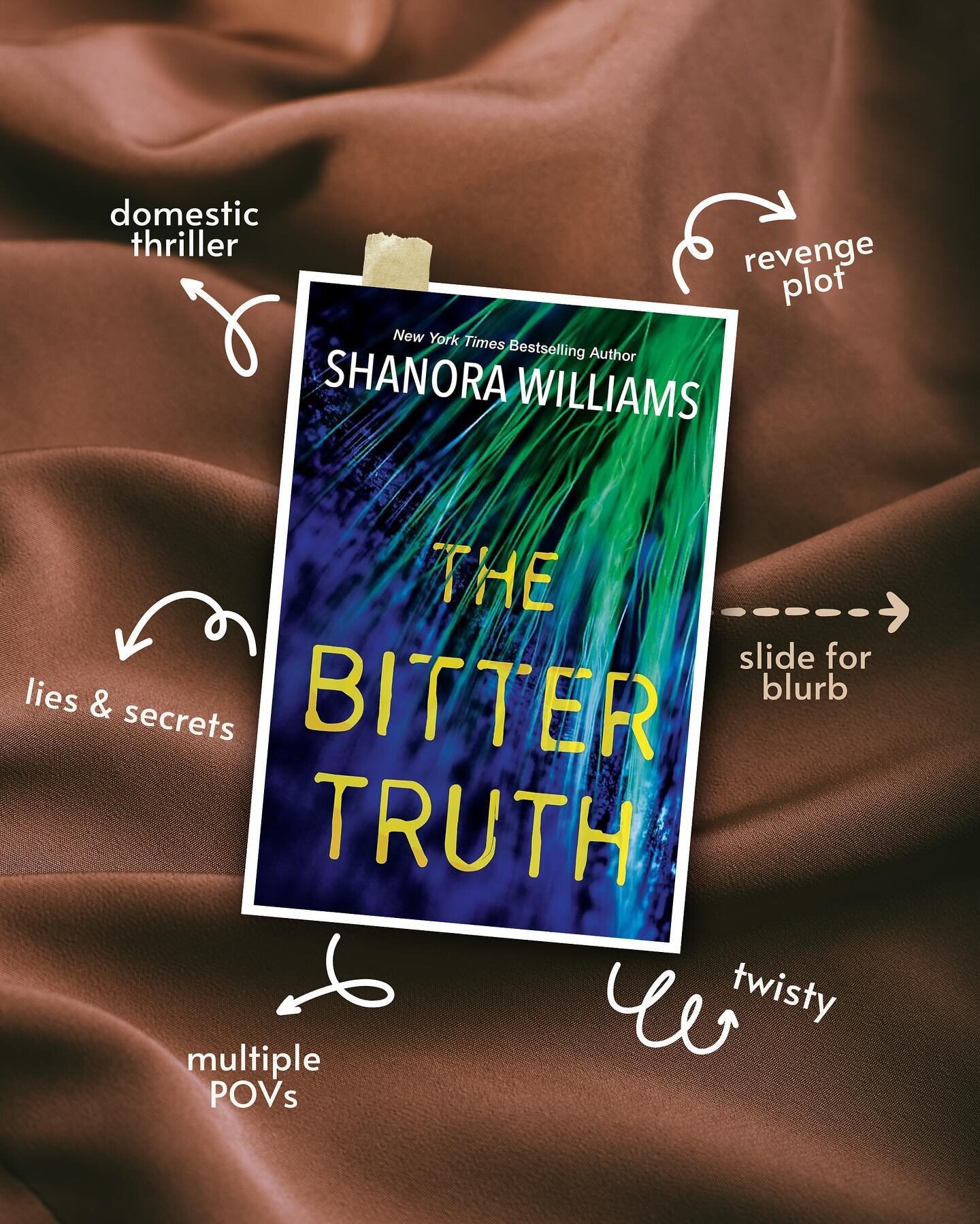 My next 2024 release will be my domestic thriller The Bitter Truth coming out on June 25th! I had a lot of fun with this revenge plot!

It&rsquo;s twisty with so many secrets, lies, and mind boggling things that happen that will have you wondering ju