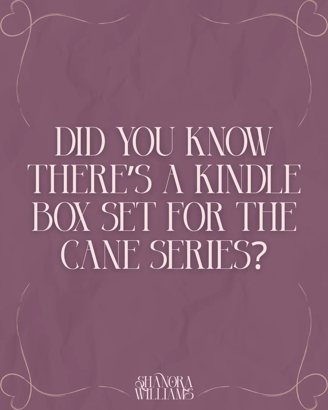 Did you know...

That there's a box set for the Cane Series? It's a limited edition publication that includes all four books of the Cane Series and a BONUS CHAPTER! 🤗

This set has over 290,000 forbidden, delicious words and ends with a Happily-Ever