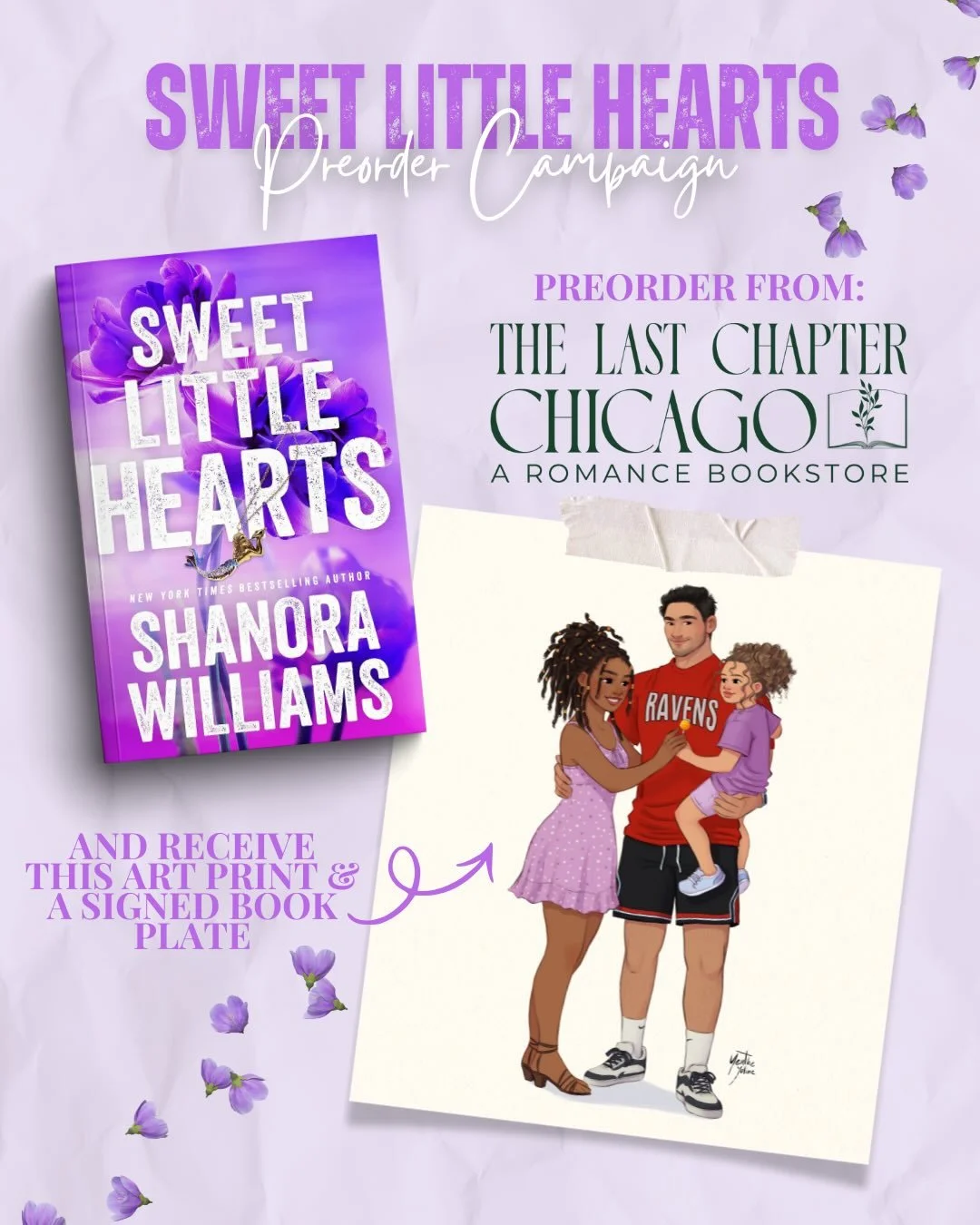 Sharing this again ICYMI 💜

I&rsquo;m teaming up with The Last Chapter Book Shop ( @thelastchapterchi ) for a Sweet Little Hearts preorder campaign! 🏀💜

When you preorder a physical copy through TLC, you&rsquo;ll get a signed bookplate and this AD