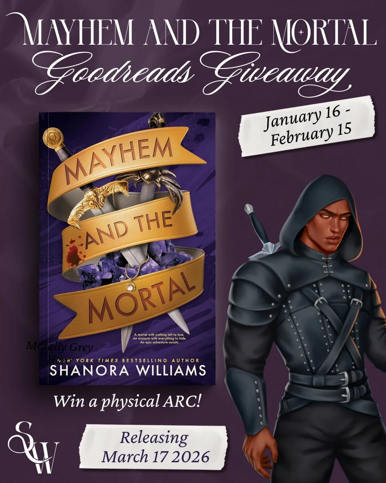 The first Goodreads giveaway for Mayhem and the Mortal is up and it&rsquo;s for a PHYSICAL copy!! 5 winners will be chosen in February when it ends!

Head on over for a chance to win! ⚔️💜✨🥷🏽

🔗 in my stories.