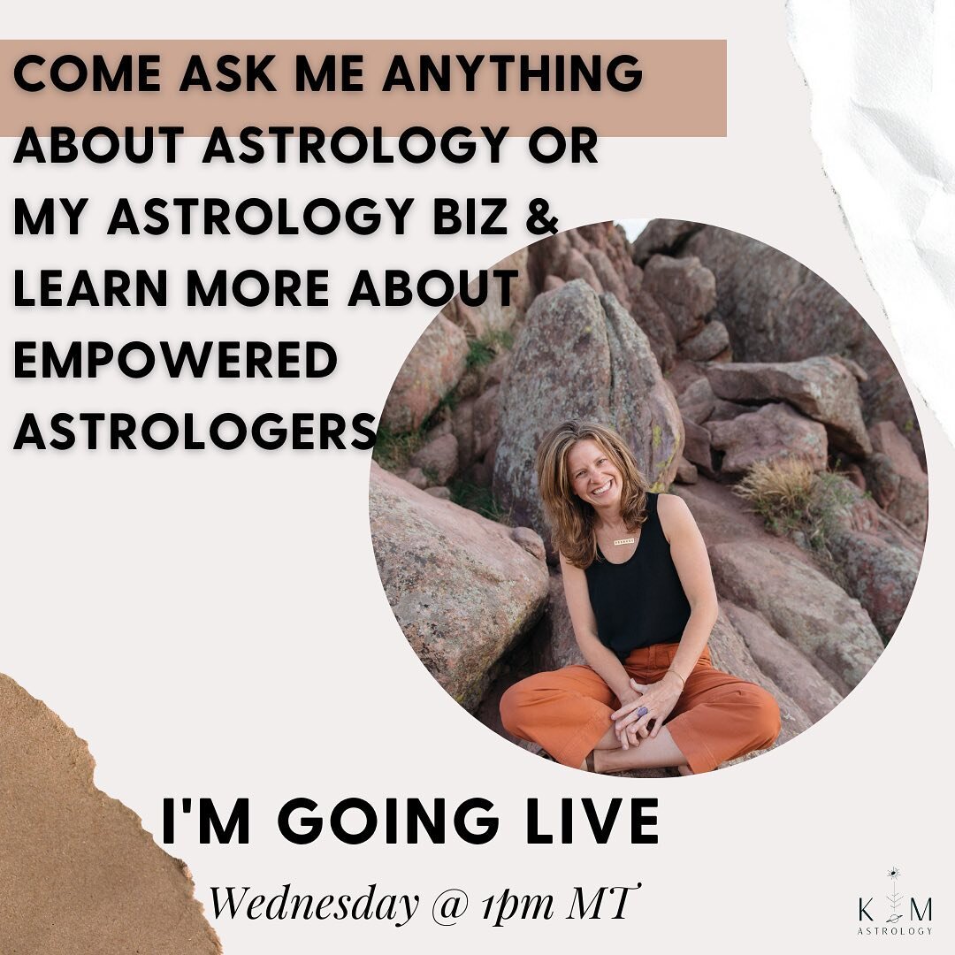 Join me live tomorrow at 1pm MT for an open Q&amp;A. You can ask me about Astrology, about my Astrology biz, and I will definitely be talking about my current 6 month mastermind, Empowered Astrologers. 

I would love to see you there! 

What question