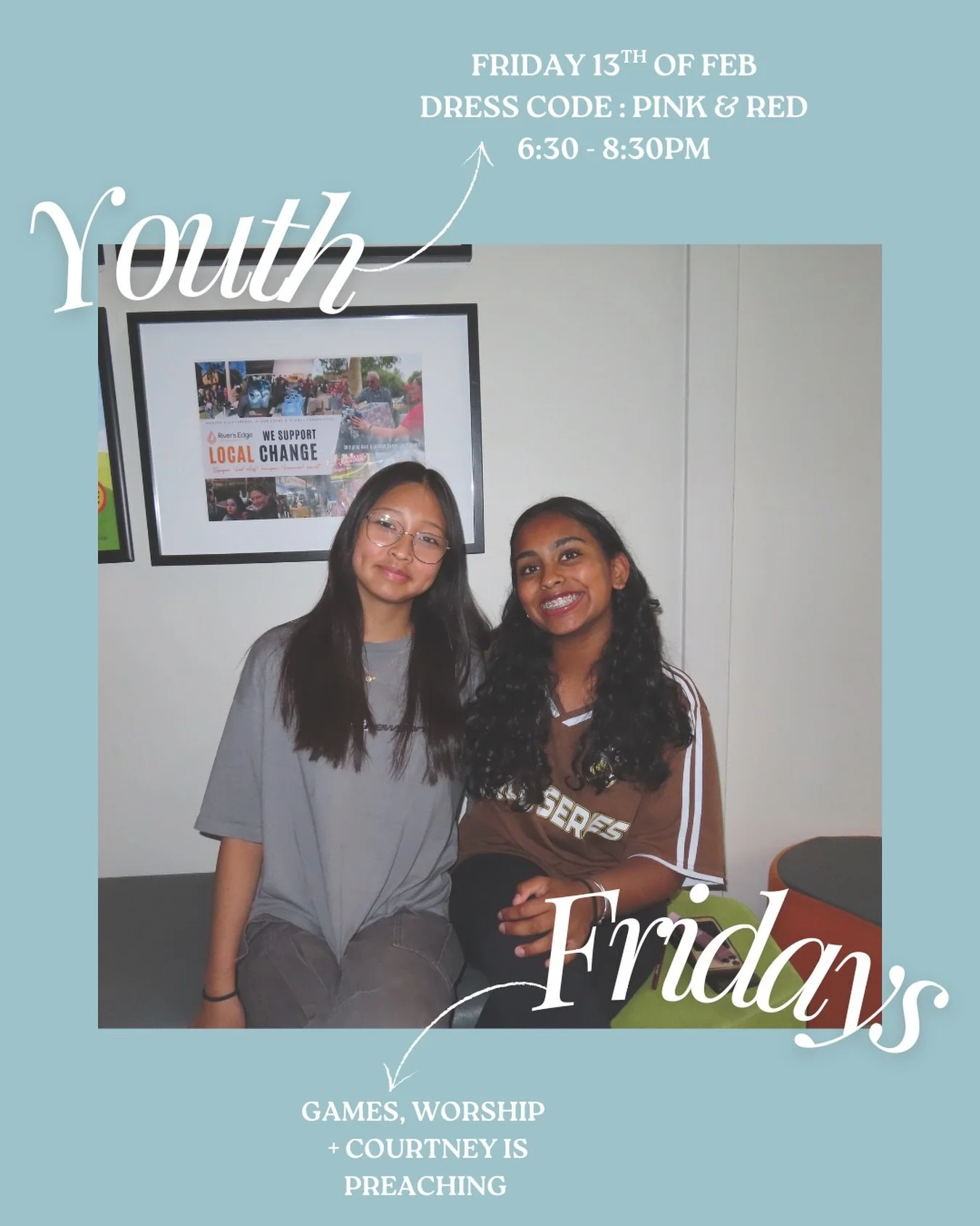 This Friday!! 
We got Courtney preaching, plus worship and games 💥💥
Dress code: pink &amp; red 🩷❤️
Invite all your friends &amp; we will see you all this Friday 👋