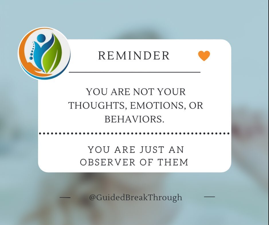 Your Thoughts Do Not Define You! 

💚You Are Not Your Thoughts.
🧡You Are Not Your Emotions.
💙You Are Not Your Behaviors. 

You Are Just An Observer Of Them!

Try Observing your Thoughts, Emotions, and Behaviors instead of applying Judgements and La