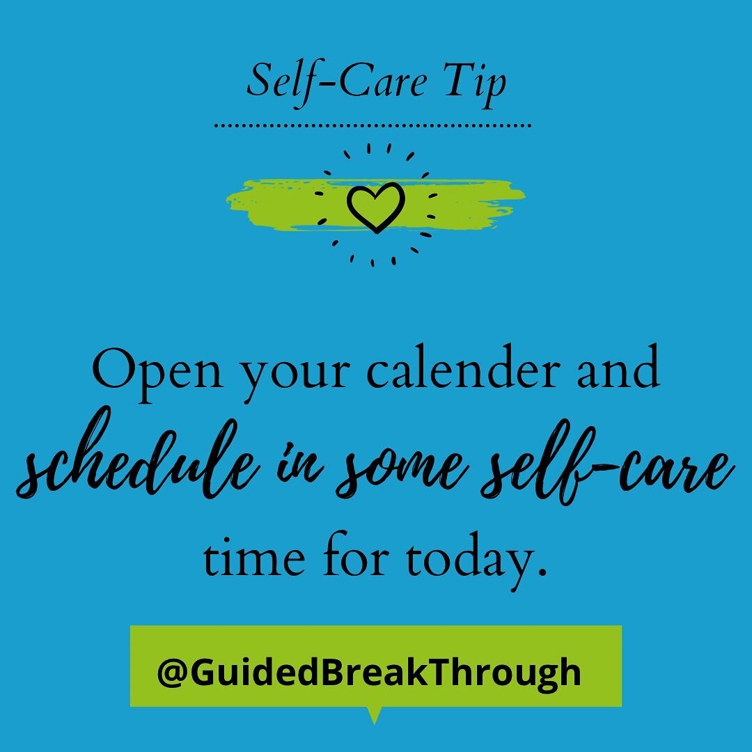 What better way to start off a #NewDay and the first day of a #NewMonth than with Self-Care! 

You are half way through the week and Guided BreakThrough encourages you to practice some #SelfCare today and all month long! 

💙What will you do today to