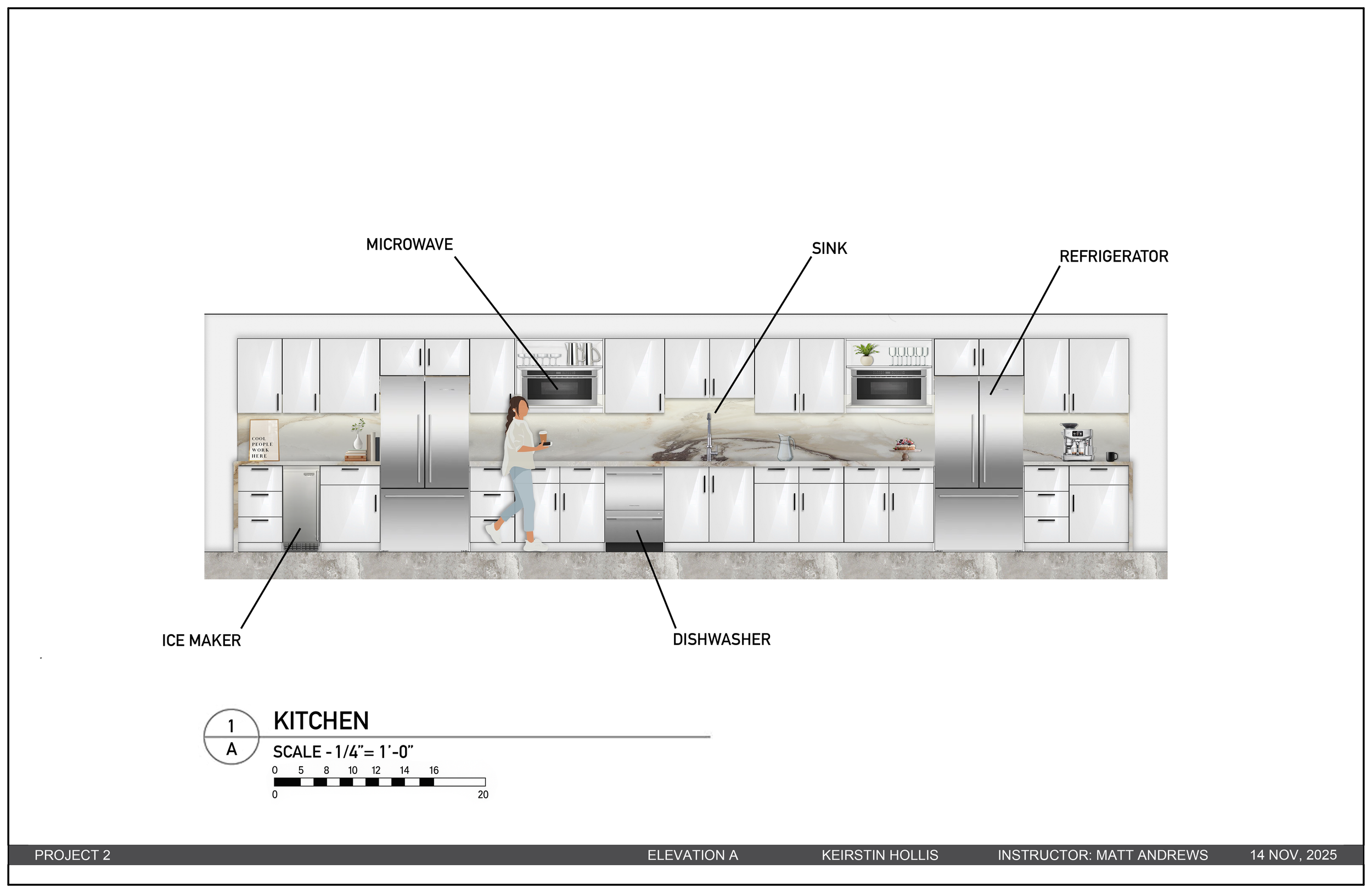 Social Hub Elevation - Revit/Photoshop