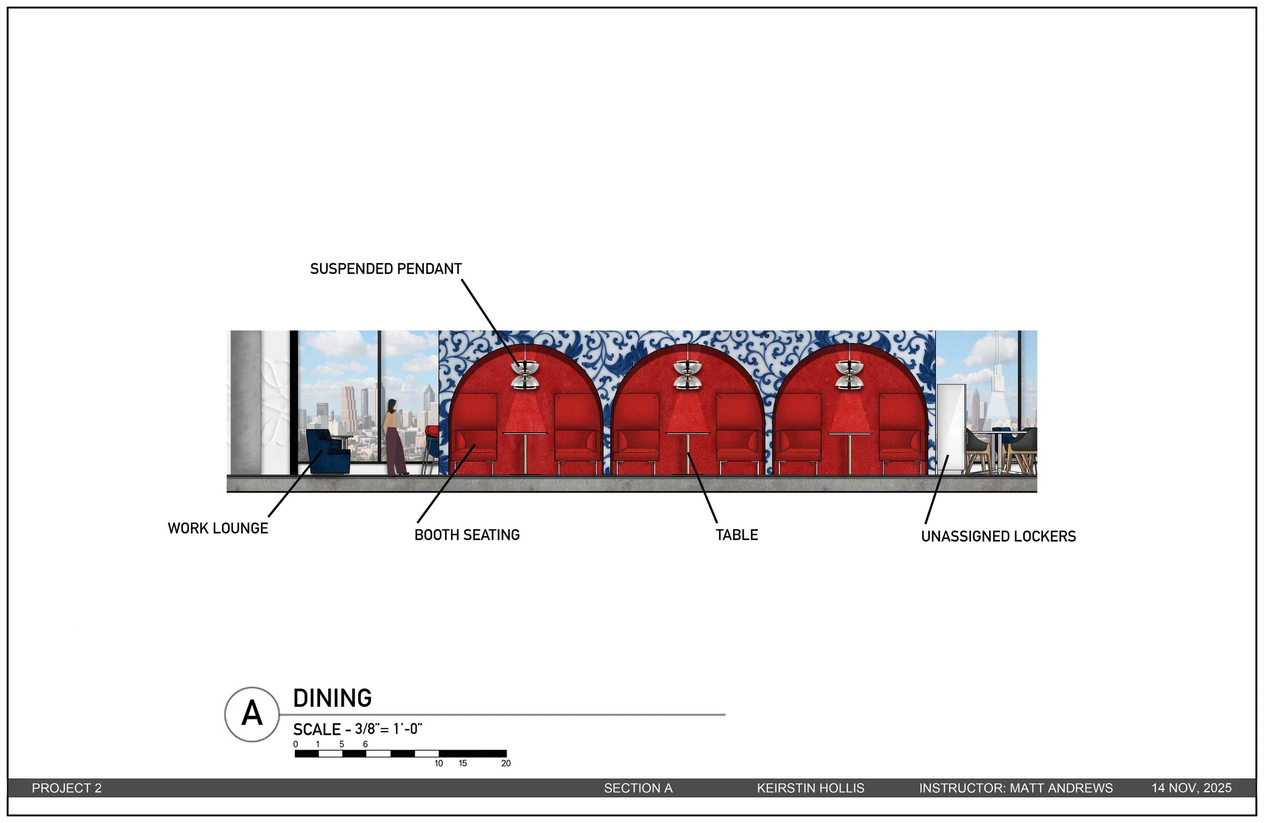 Social Hub Elevation - Revit/Photoshop