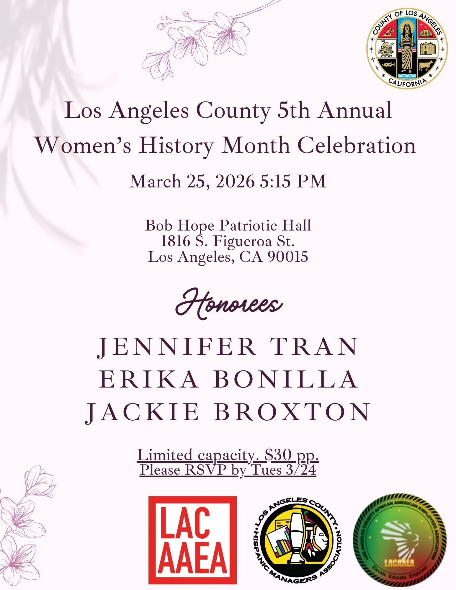 Los Angeles County 5th Annual Women’s History Month Celebration