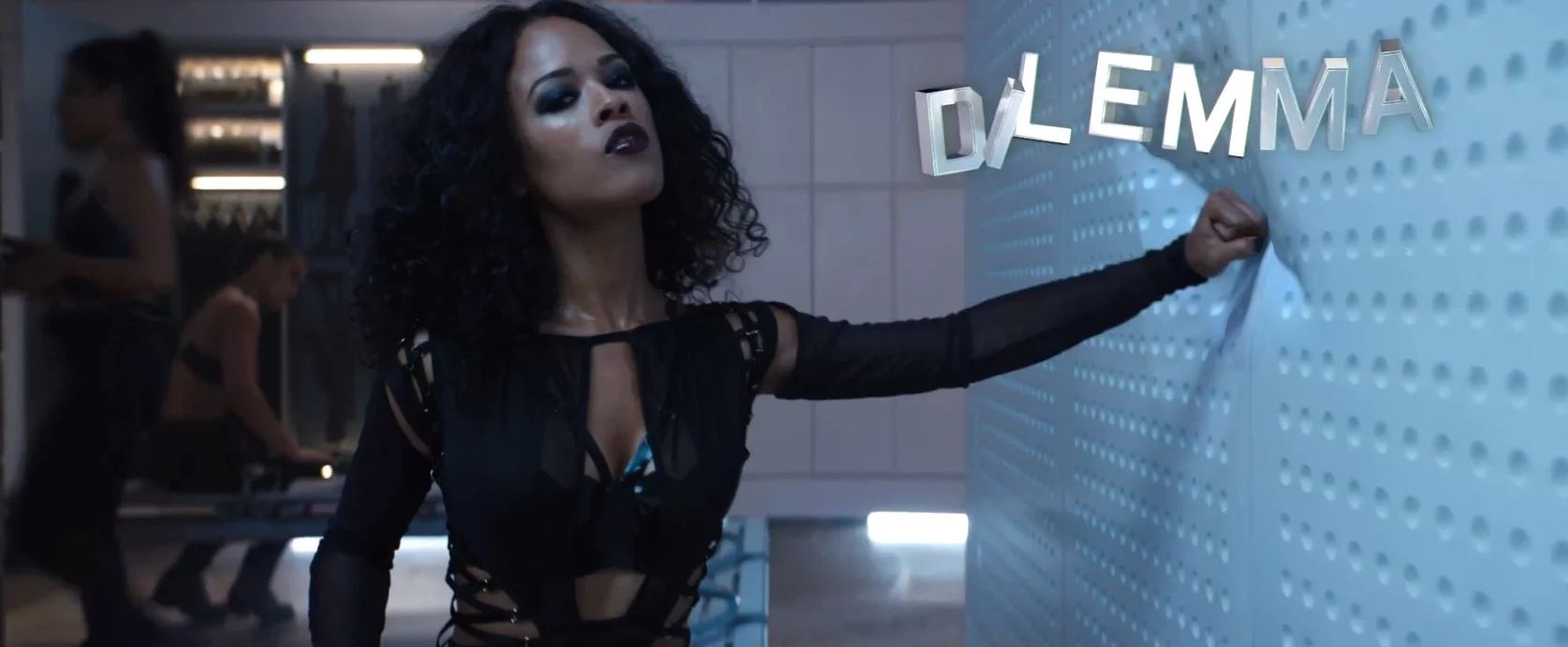 Serayah McNeil wearing BAO TRANCHI bodysuit for Taylor Swift "Bad Blood" Music Video