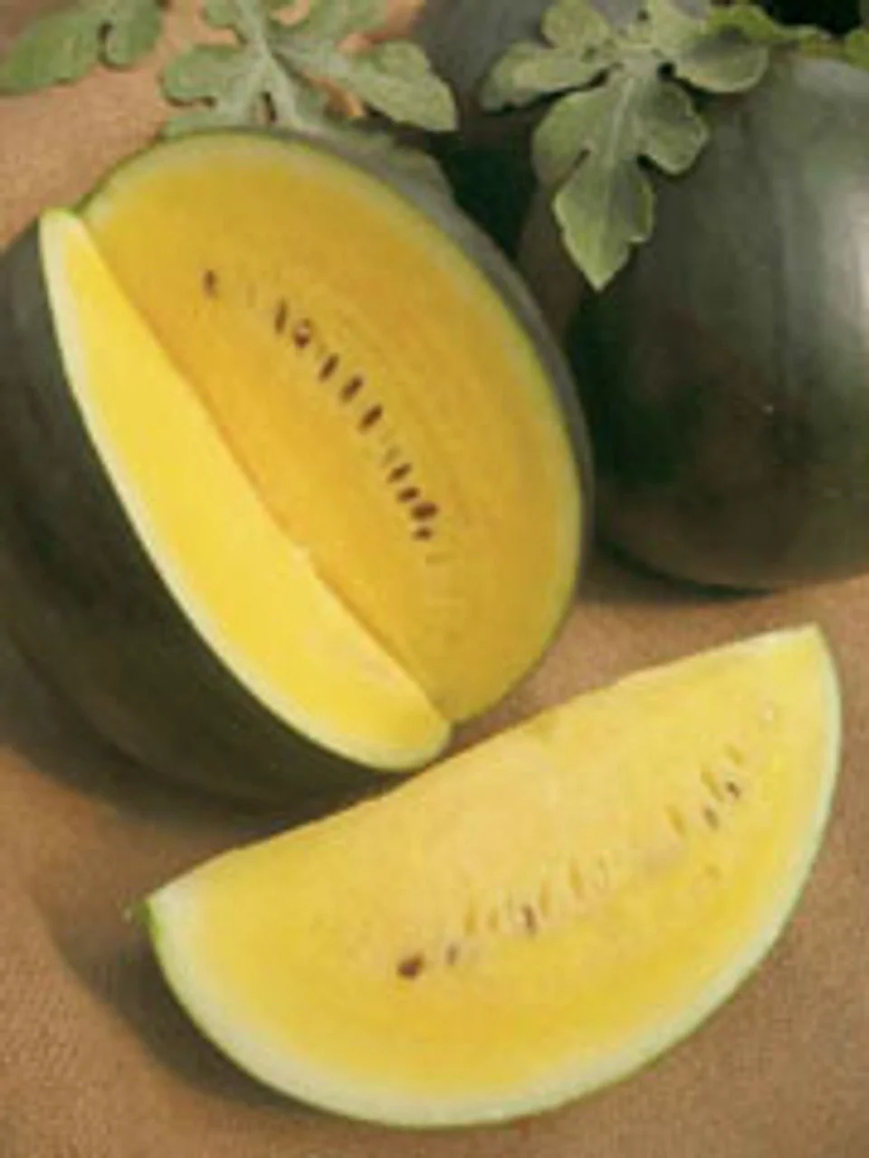 MELON - WATERMELON, JANOSIK (YELLOW FLESH): Janosik watermelon comes from Poland; it is named in honor of a folklore hero, a Robin Hood type of character. It is one of the very best yellow watermelons, with crisp flesh, never mealy, and very sweet. M