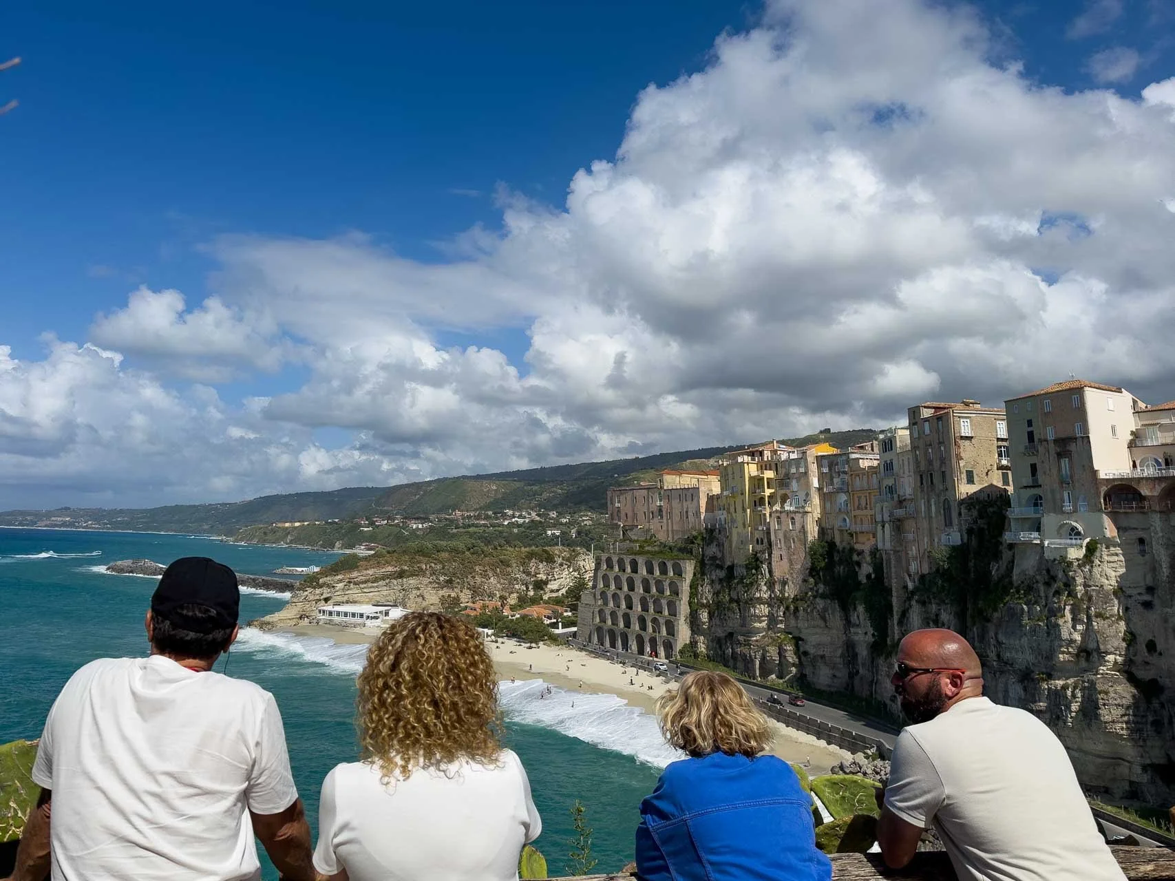 Holly and Angelo with guests in Tropea