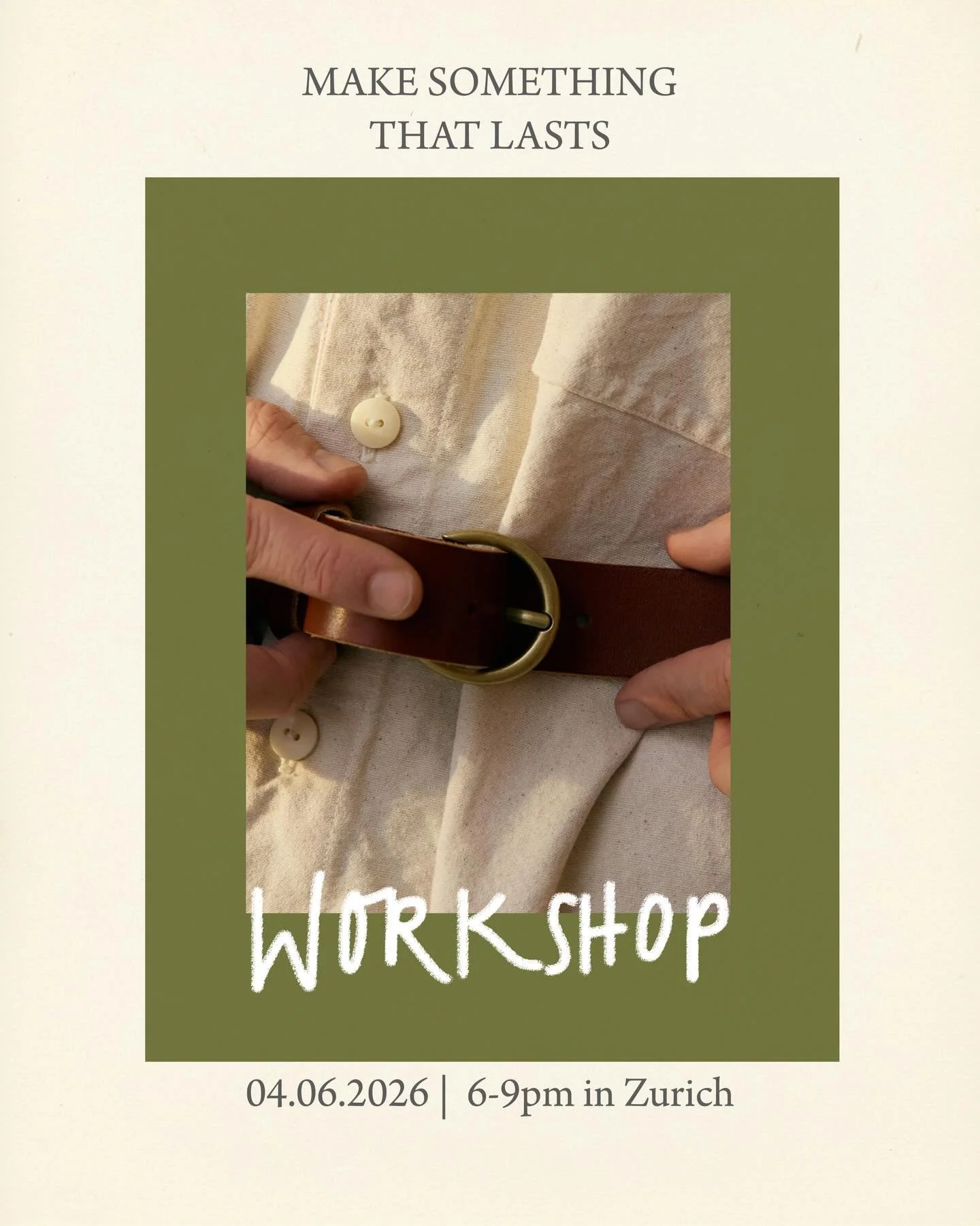 Come join us and make your own leather belt 🧡 This isn't just a workshop. It's three hours to slow down, work with your hands, and create something that will last for years.

Cutting leather. Smoothing edges. Stitch by stitch. A quiet process