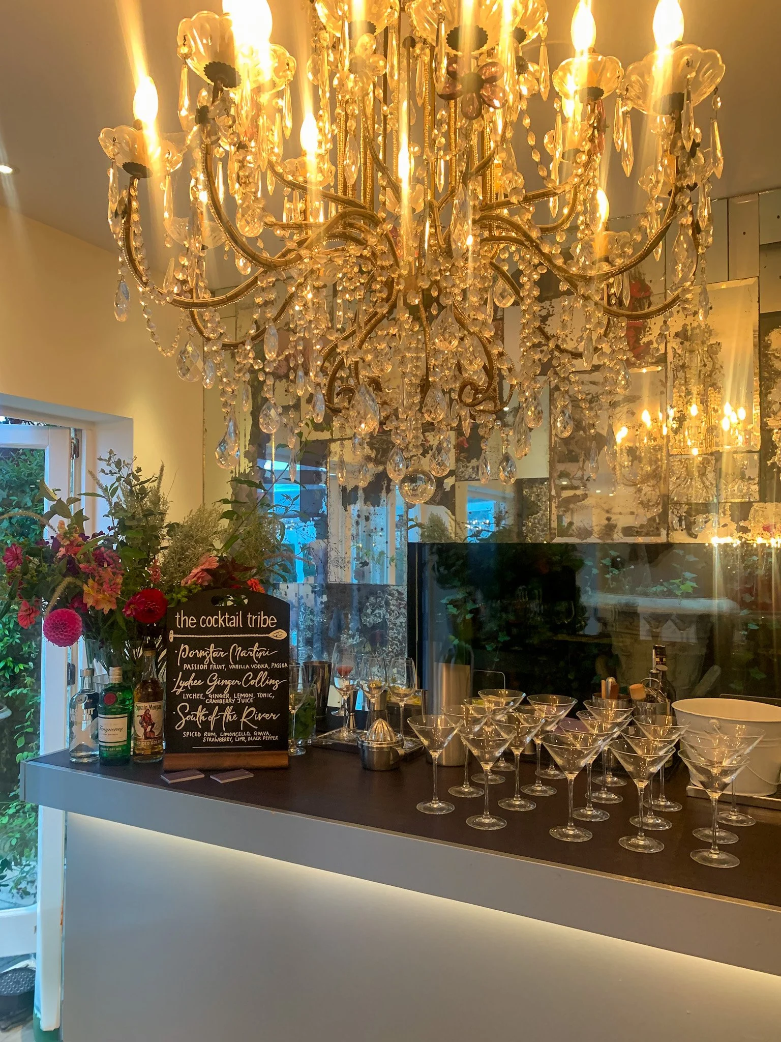 A private party cocktail bar set up served by Brighton's leading cocktail experience The Cocktail Tribe