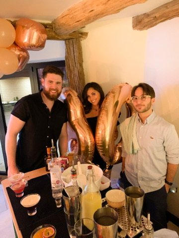 A happy hen at her hen do in Sussex served by The Cocktail Tribbe, Sussex's finest premium mobile mixology service