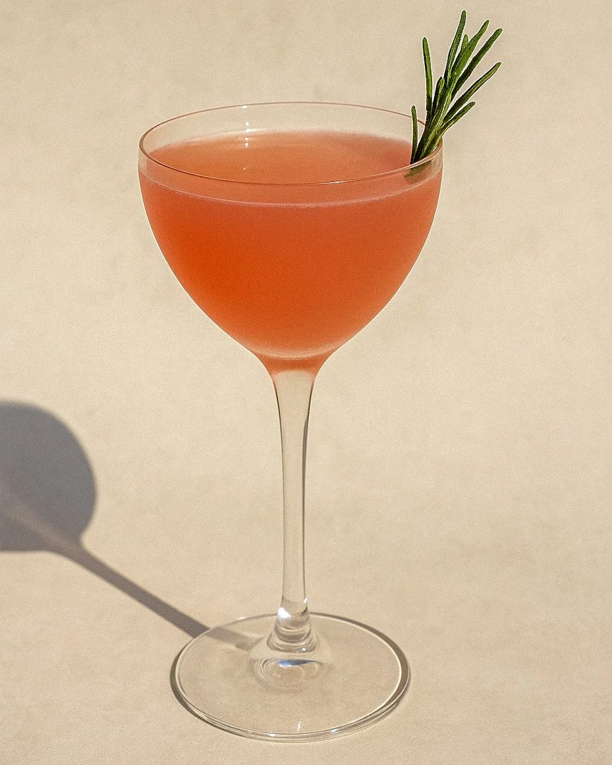 A Pretty in Pink cocktail perfect for a cocktail party in Hanover