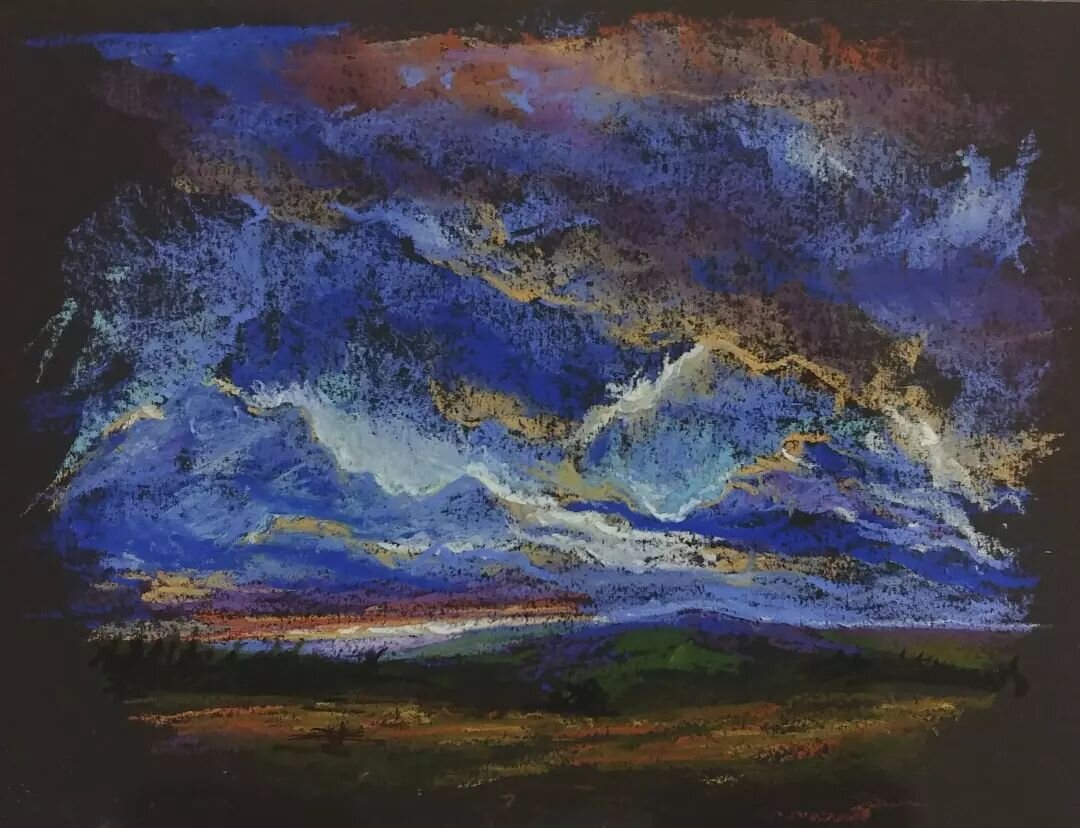 Did another pastel landscape in preparation for a painting