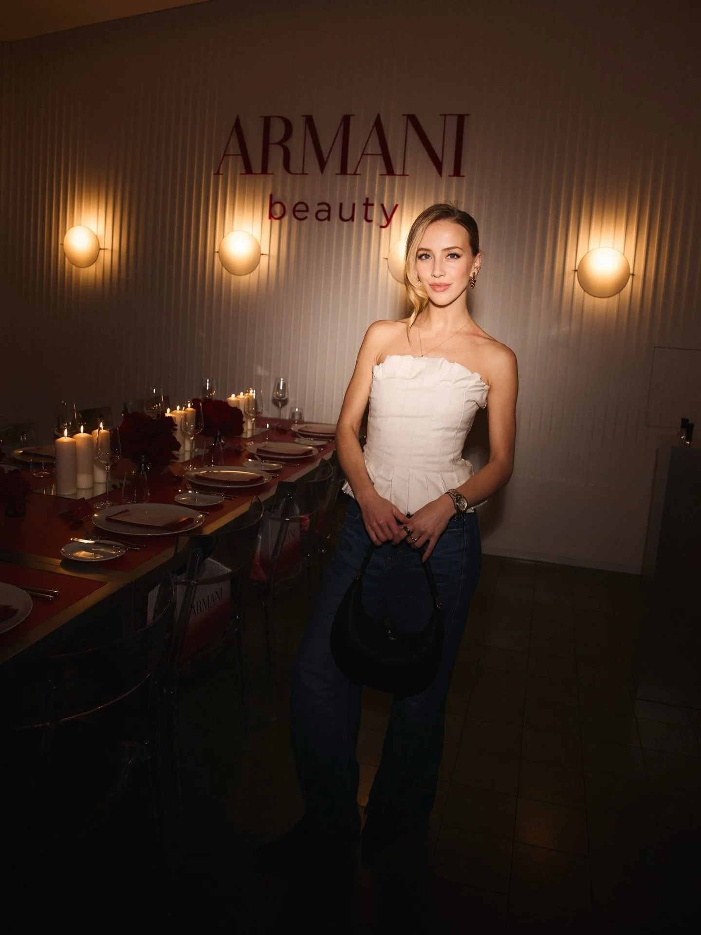 @armanibeauty Holiday Dinner tonight &hearts;️🌹✨ thanks to the most stunning team for having me xx 

[previous partnership / ad]