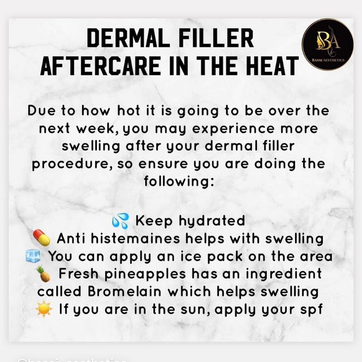 Dermal filler aftercare in the heat 
.
.
.
.
#dermalfillers #heat #aftercare #beauty #injectables