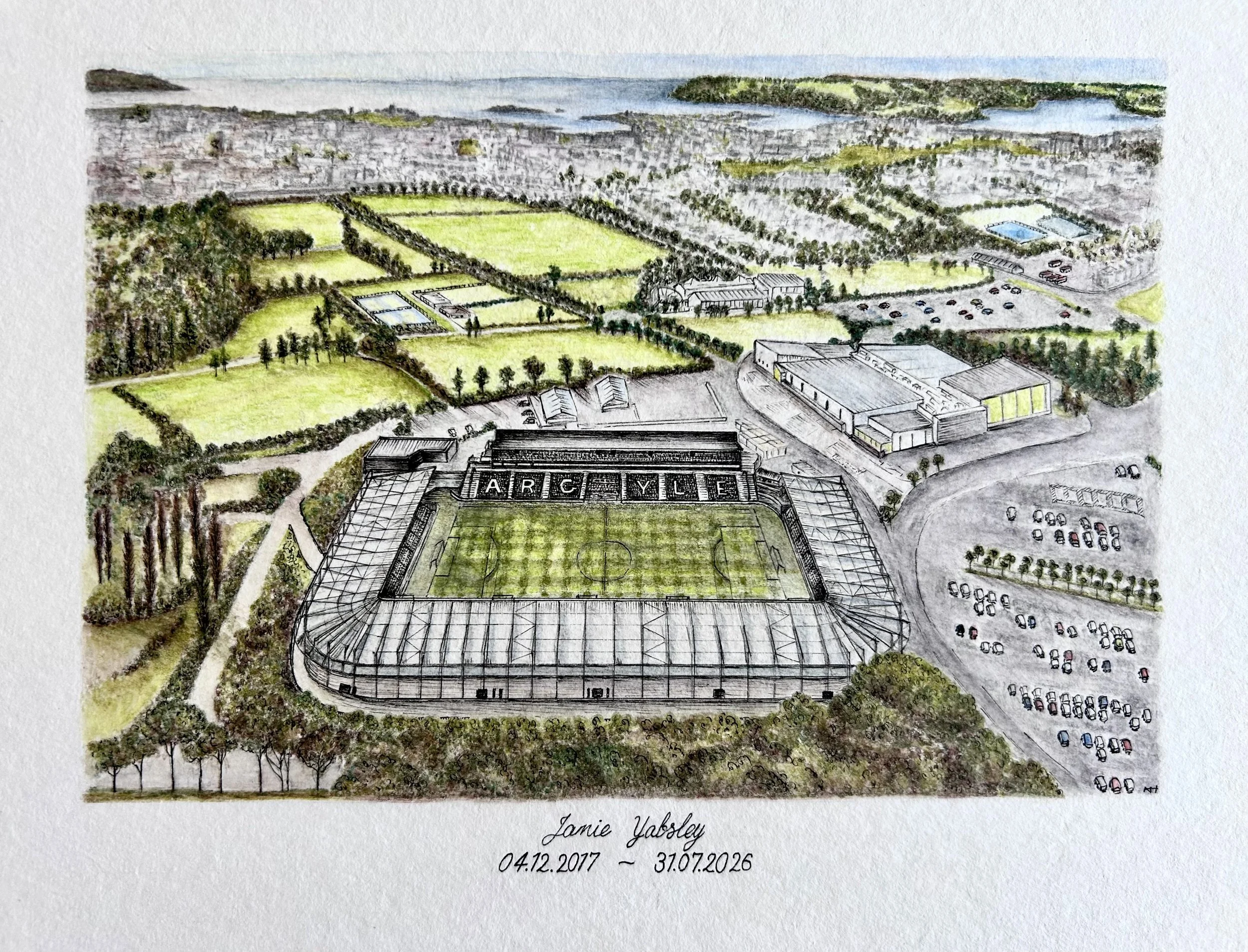 Stadium Watercolour Original Illustration